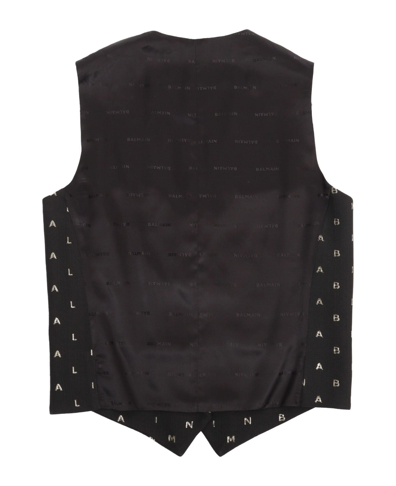 Balmain Black Vest With Logo - BLACK