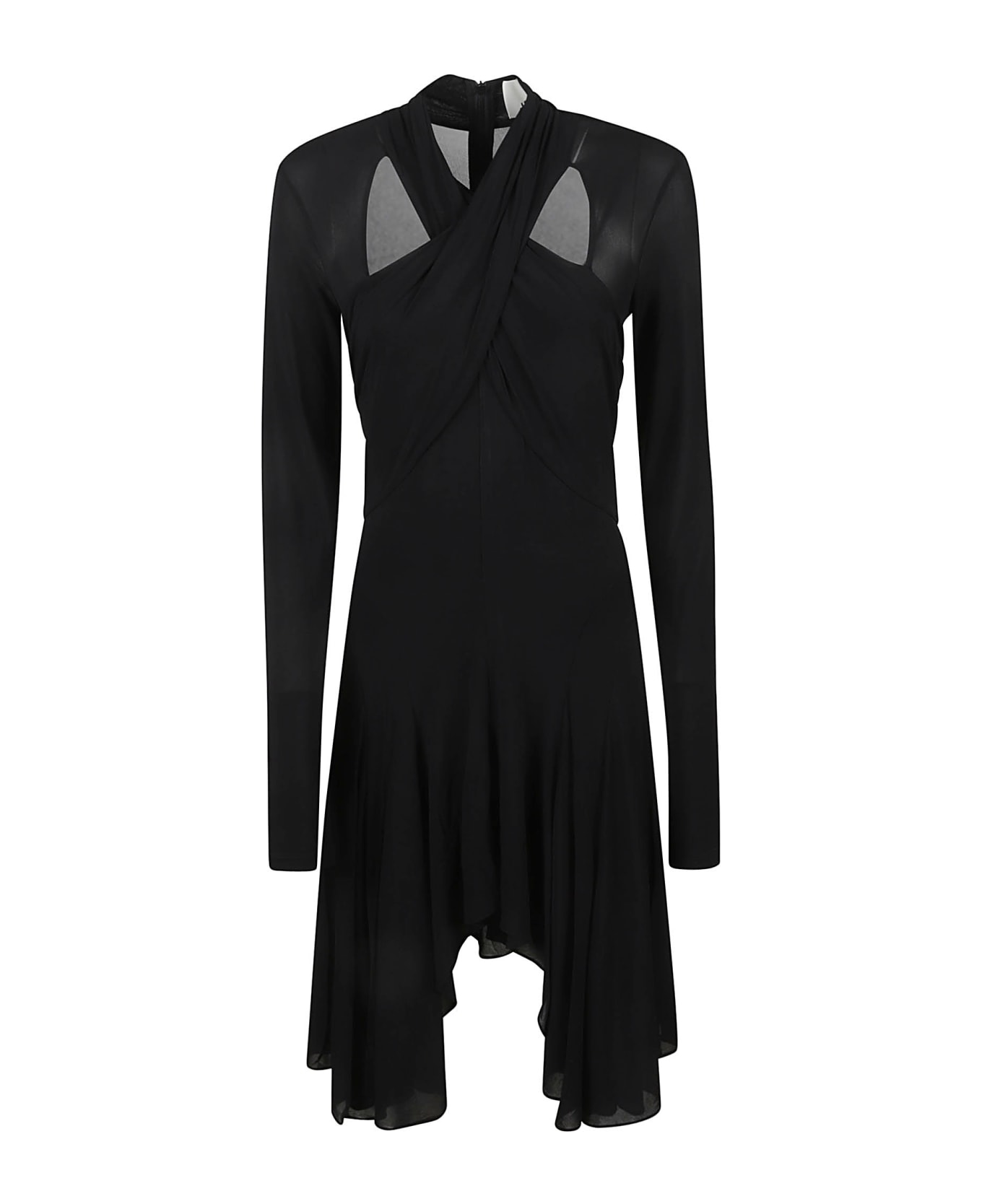 Isabel Marant Payton Cut-out Long Sleeved Asymmetric Dress - Black