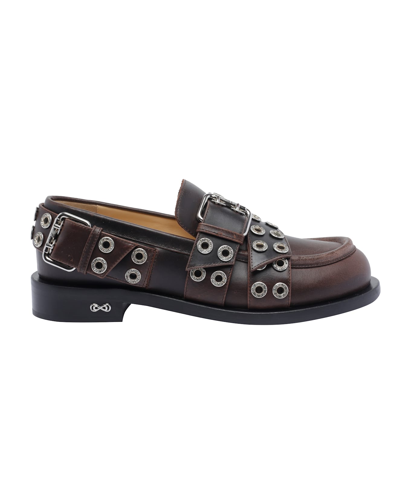 Mach 
Mach Buckle Belt Vintage Loafers - Brown