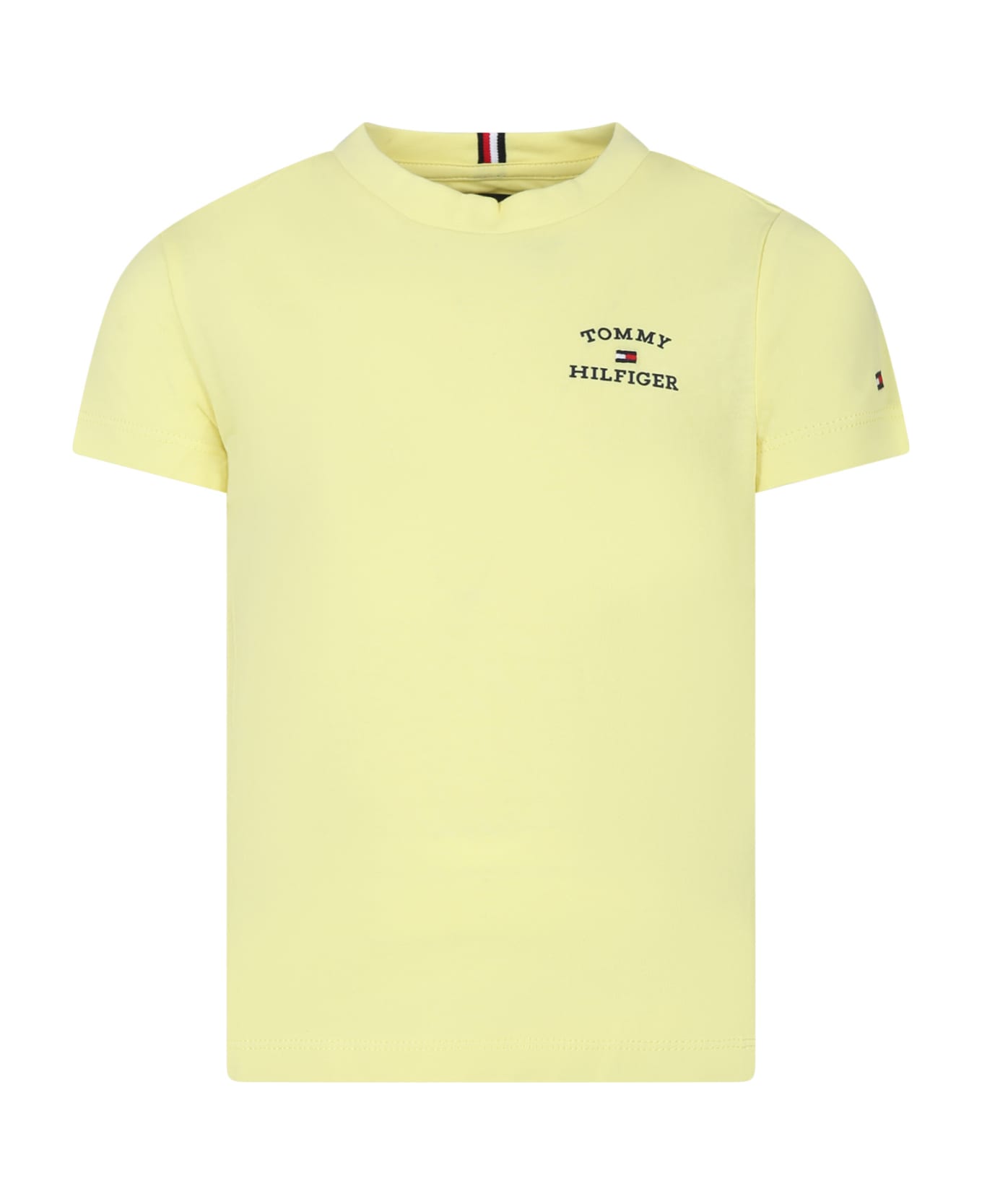 Tommy Hilfiger T-shirt Jaune Pour Garçon Avec Logo - Yellow Tシャツ＆ポロシャツ