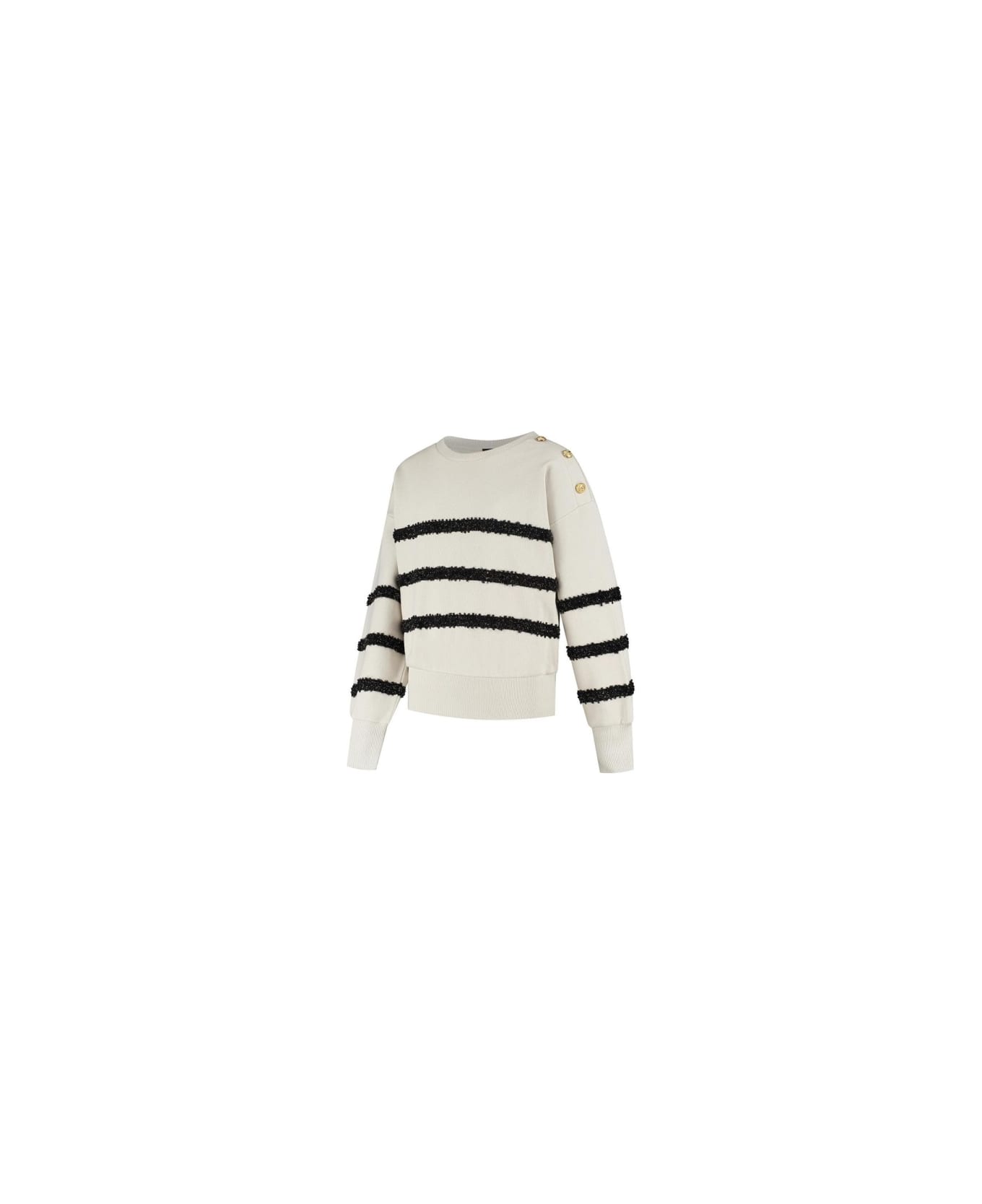 Balmain Striped Sweater - BEIGE
