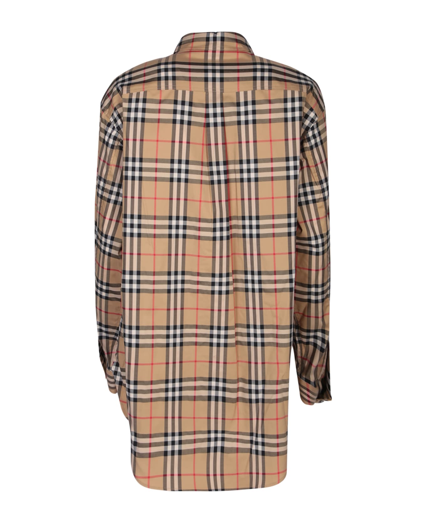 Burberry Checked Buttoned Shirt - Beige