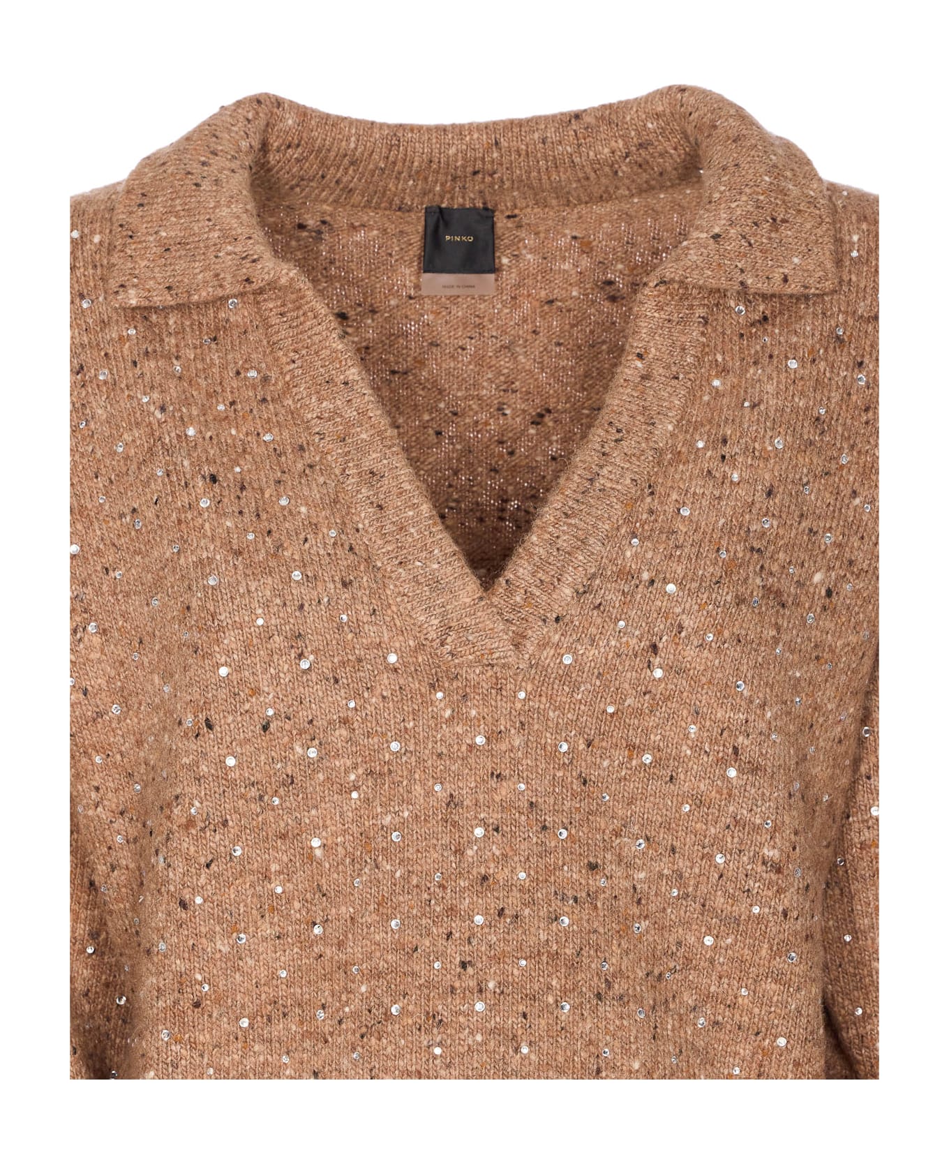 Pinko Nibani Polo Sweater - Beige