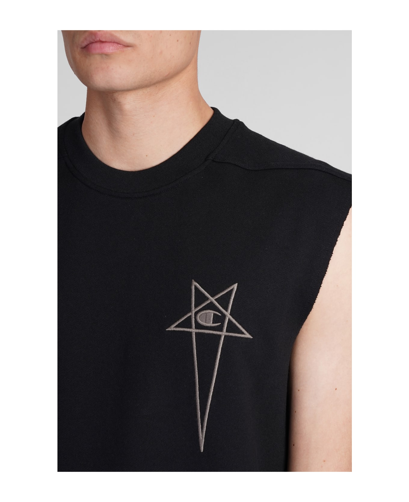 Rick Owens x Champion Sl Body Tank Top In Black Cotton - black