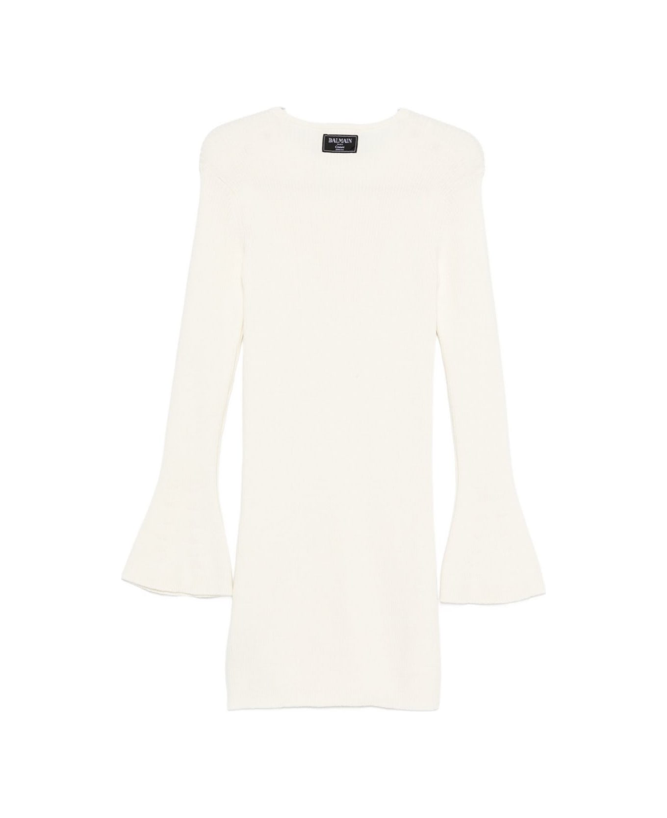 Balmain Kids Dress With Bell Sleeves And Buttons - White