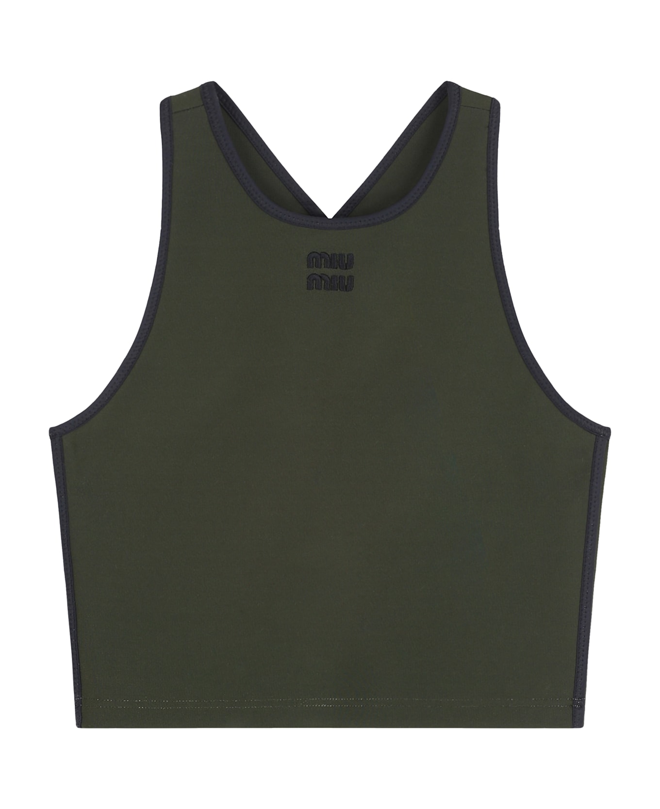 Miu Miu Viscose Blend Tank Top - MILITARE