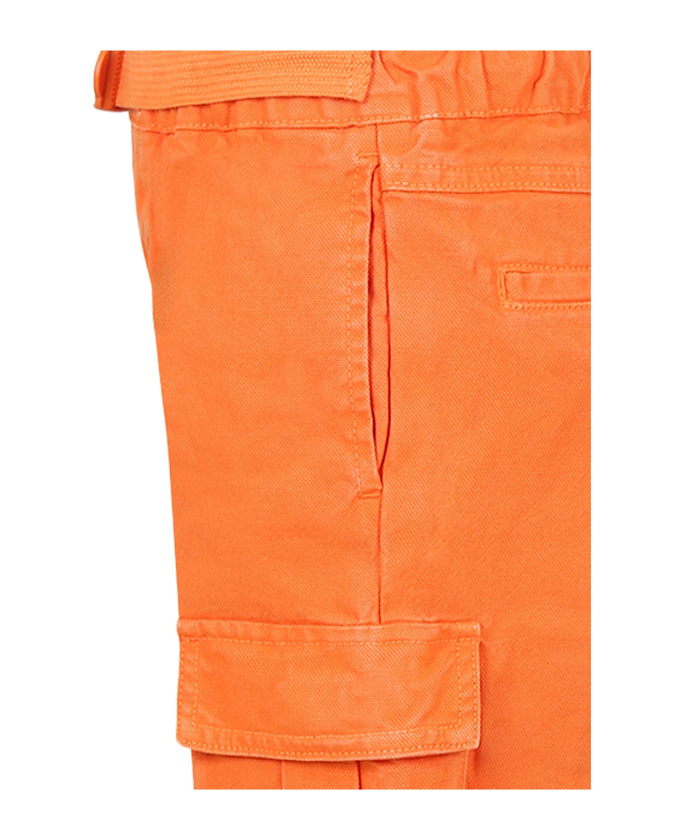 Stella McCartney Kids Orange Shorts Pour Garçon Avec Logo - Orange