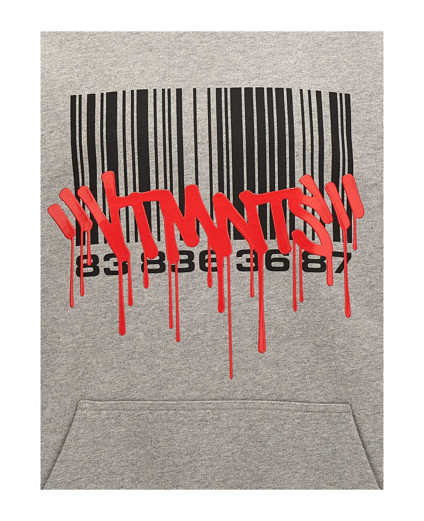 VTMNTS 'graffiti Big Barcode' Hoodie - Gray フリース