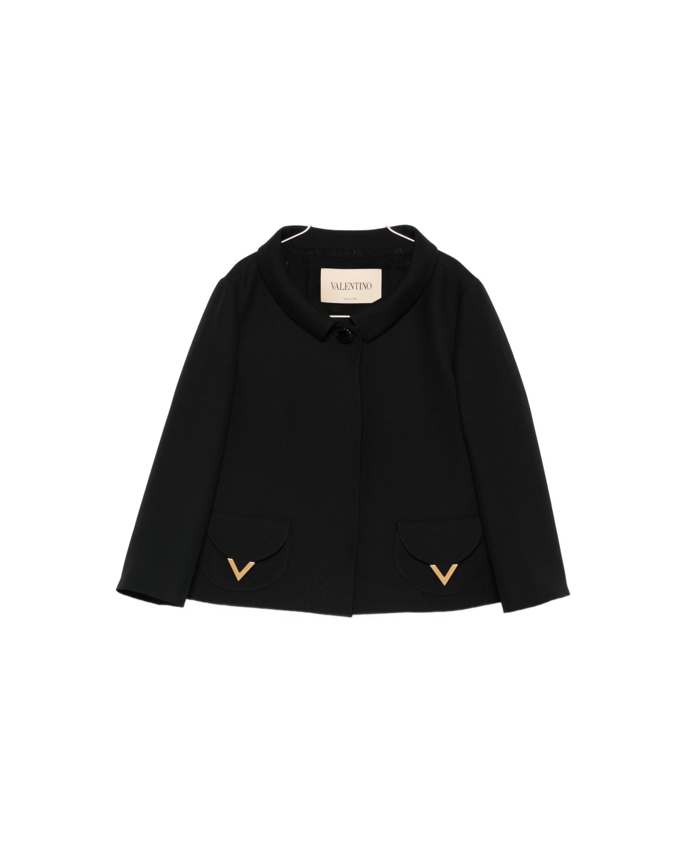 Valentino Vlogo Signature Wool And Silk Jacket - Black
