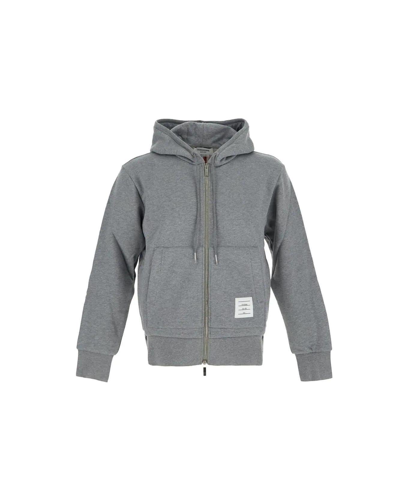 Thom Browne Hoodie Zip Up Pullover - GREY