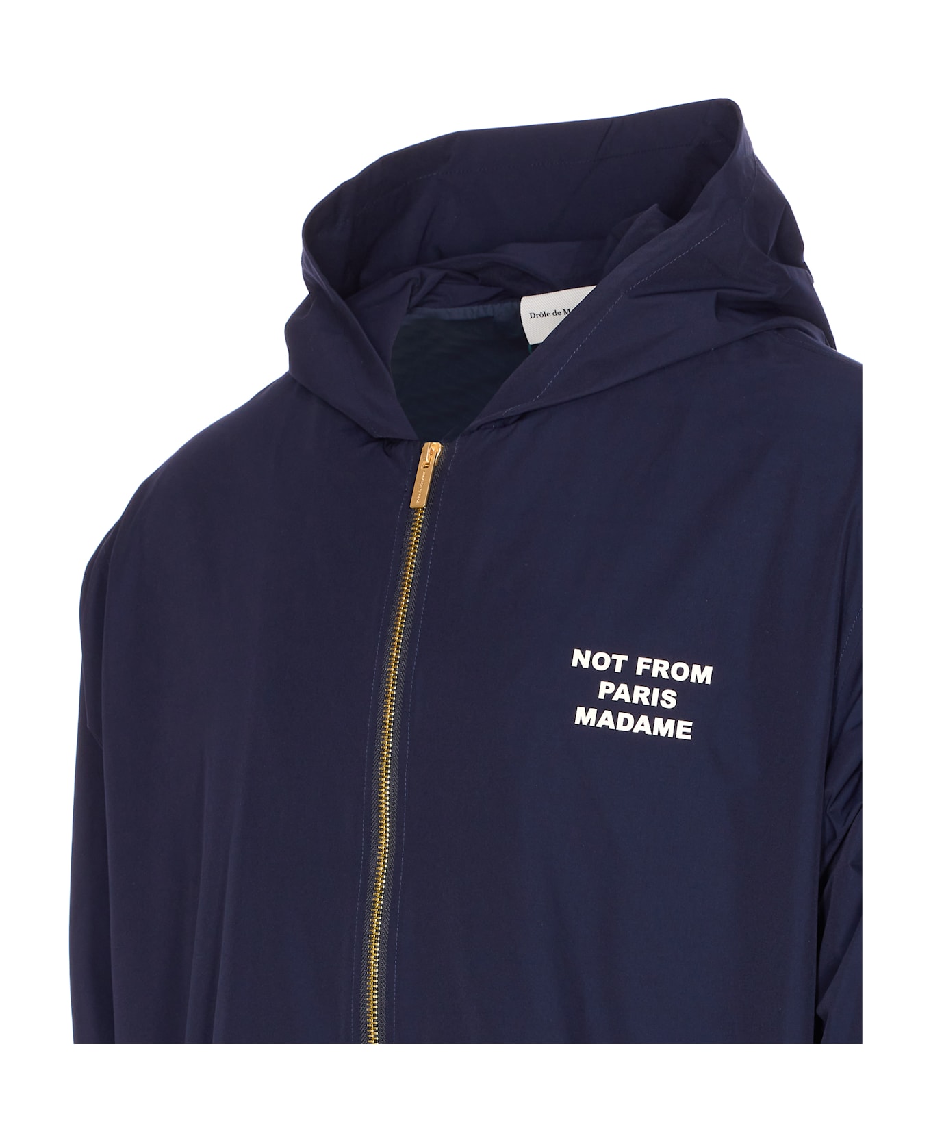 Drôle de Monsieur La Veste Capuche Slogan Jacket - Blue