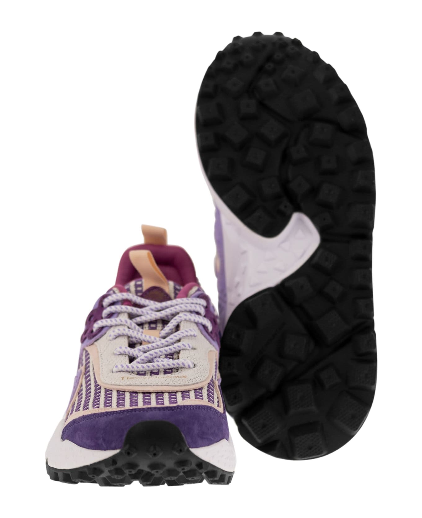 Flower Mountain Kotetsu - Sneakers In Suede And Technical Fabric - Purple