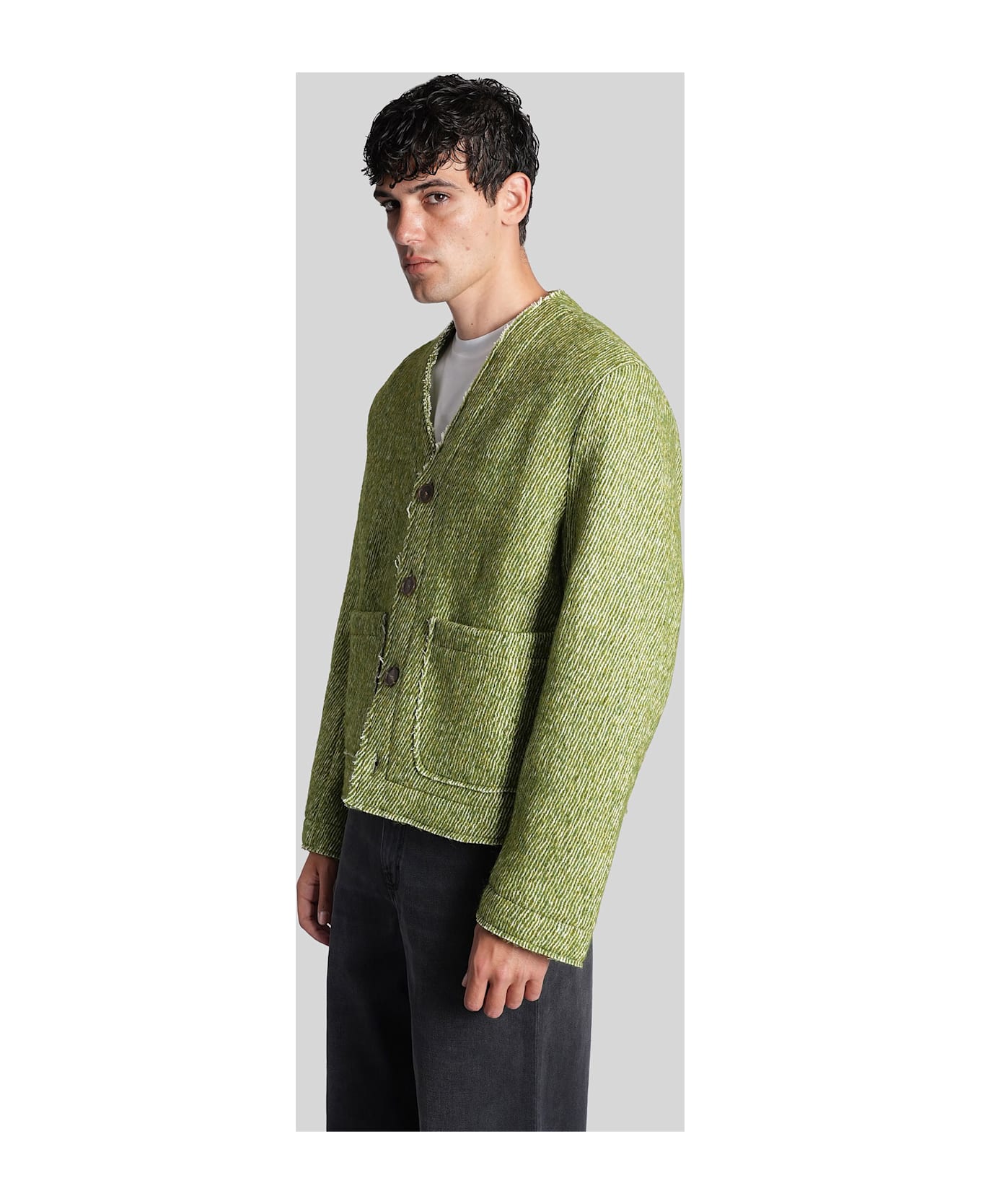 Séfr Pavel Cardigan In Green Cotton - green