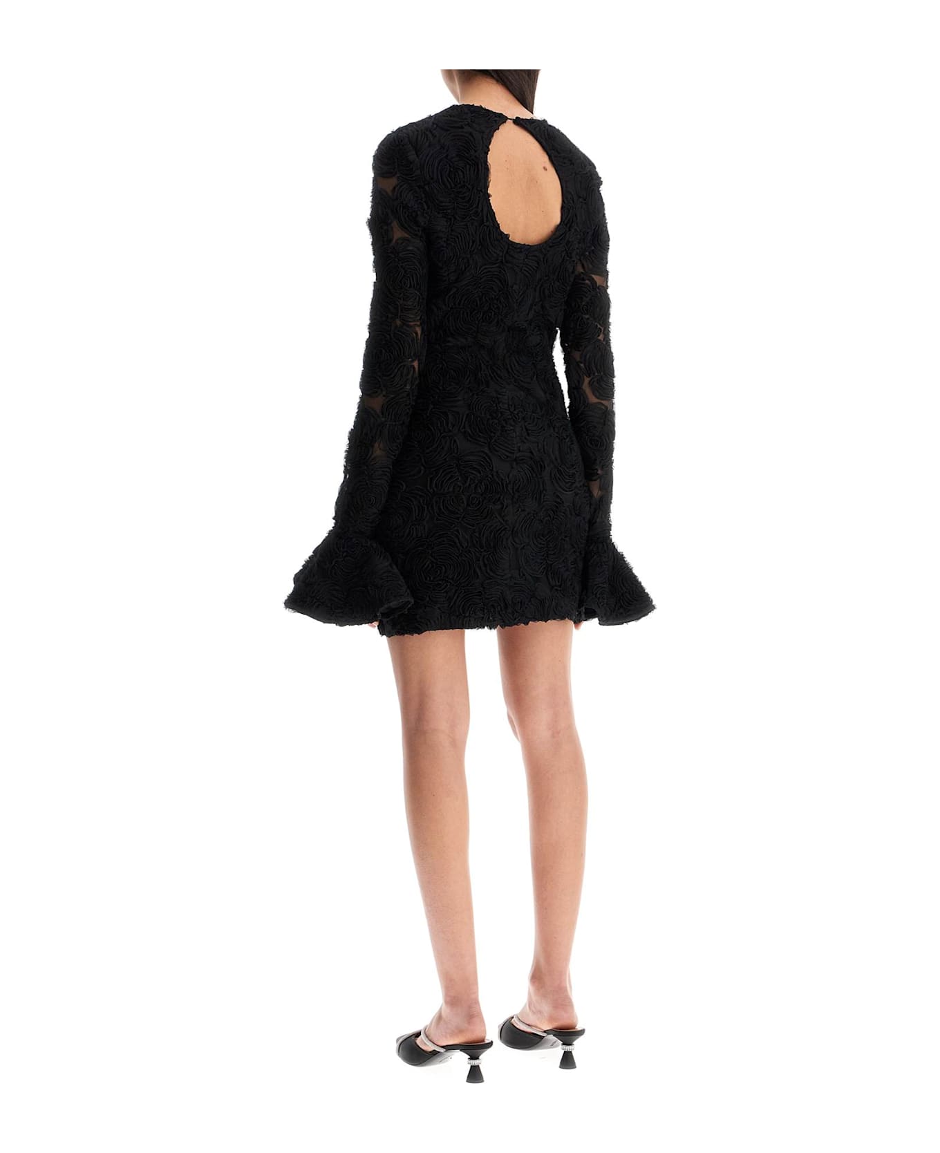 Rotate by Birger Christensen Floral Pattern Mini Dress - BLACK (Black)