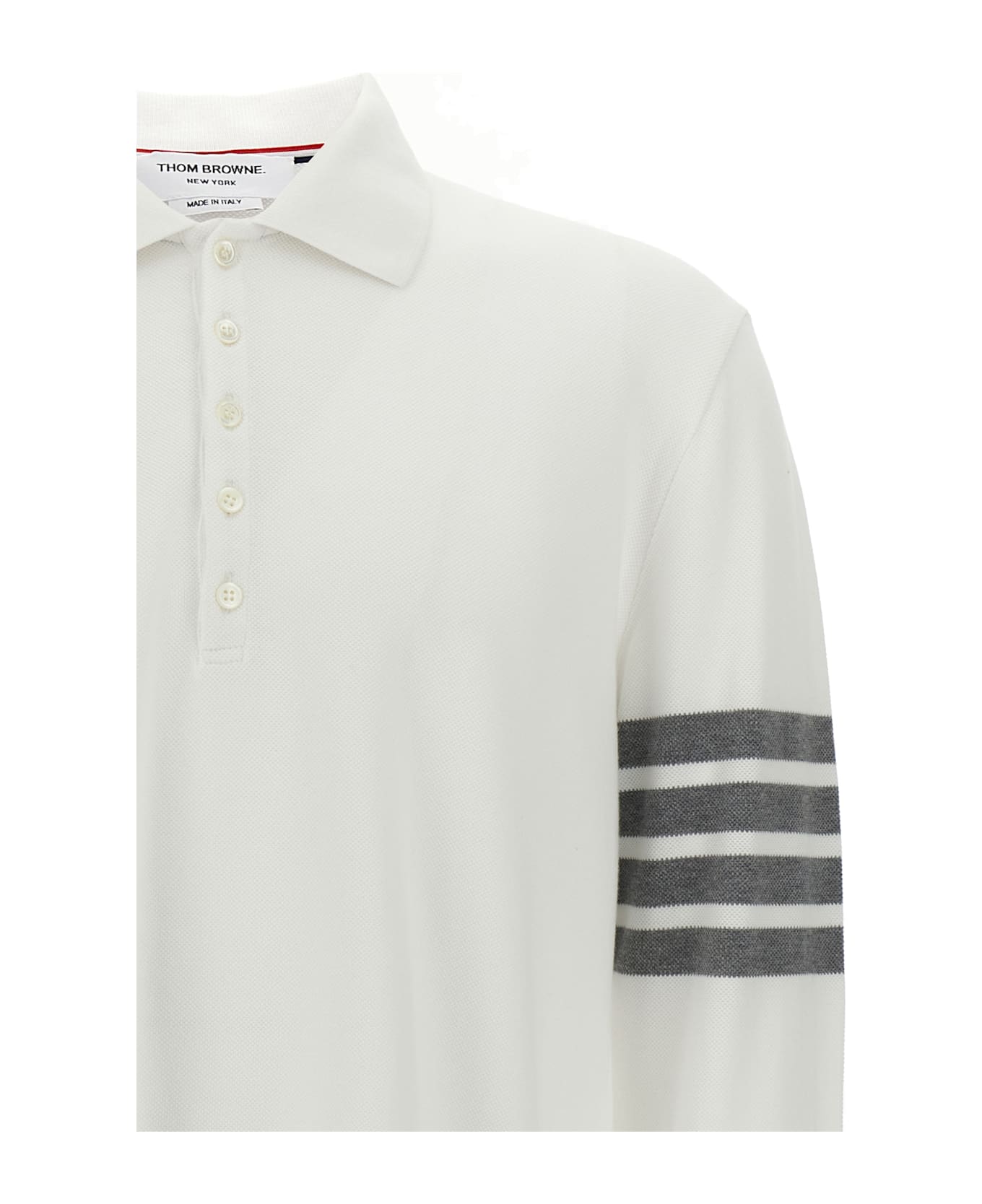 Thom Browne 
w/ 4bar
 Polo Shirt - White
