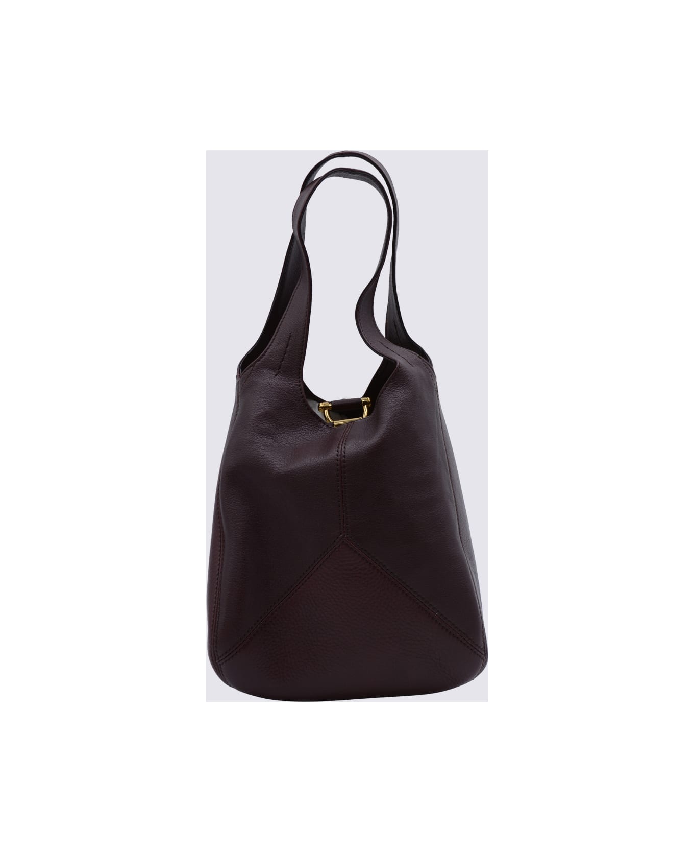 Chloé Dark Purple Leather Balloon Tote - GRENAT