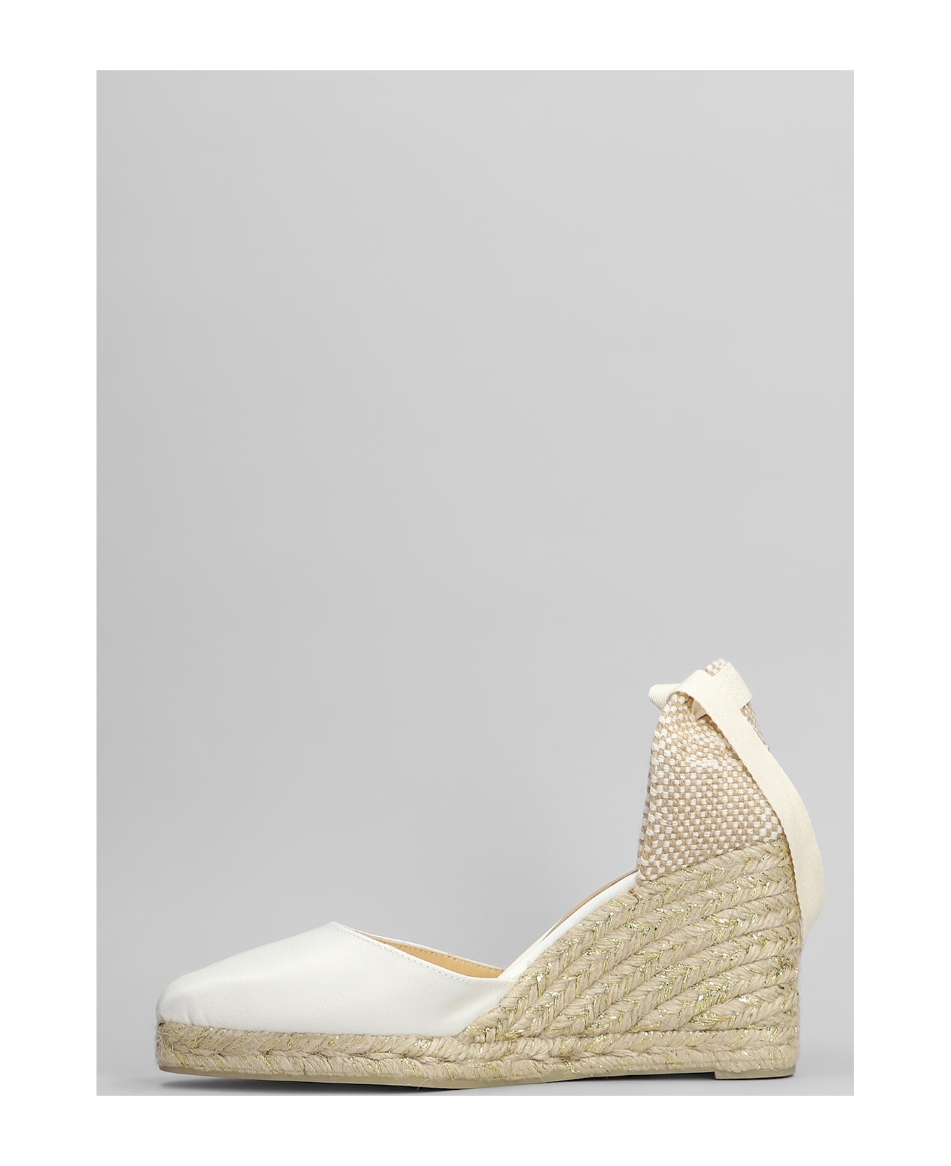Castañer Joyce-8-006 Wedges In White Satin - white
