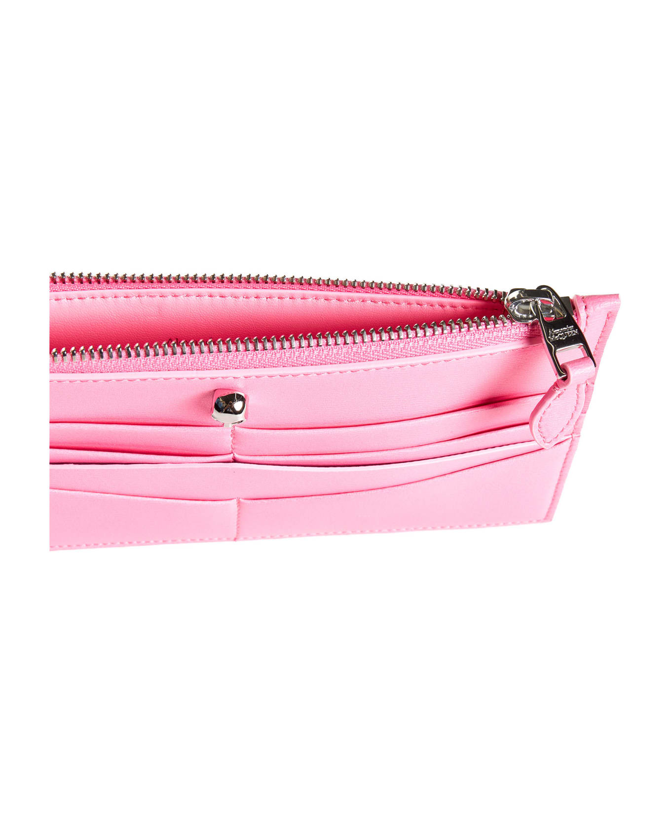 Alexander McQueen Flat Zip Skull Wallet - Fluo pink