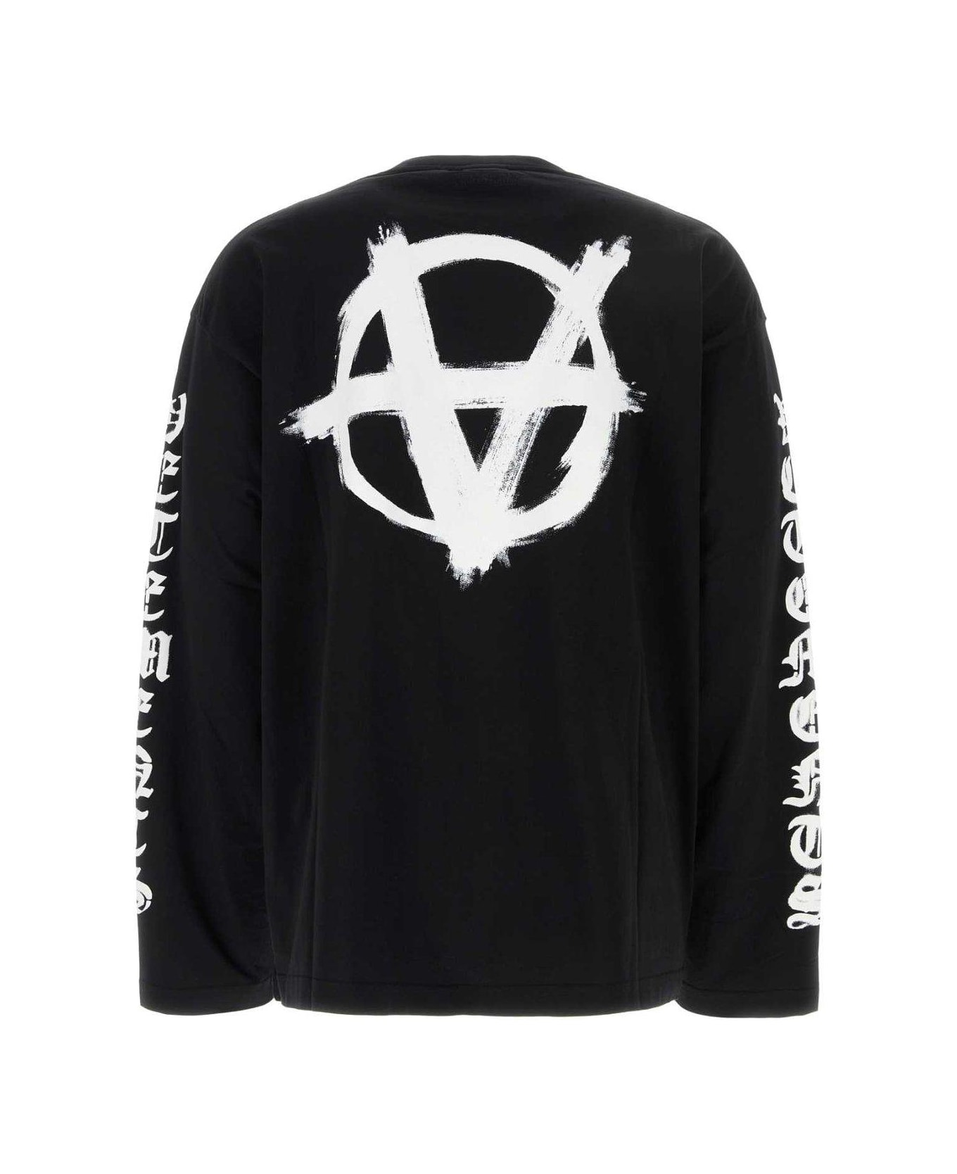 VETEMENTS Double Anarchy Long Sleeved T-shirt - BLACK