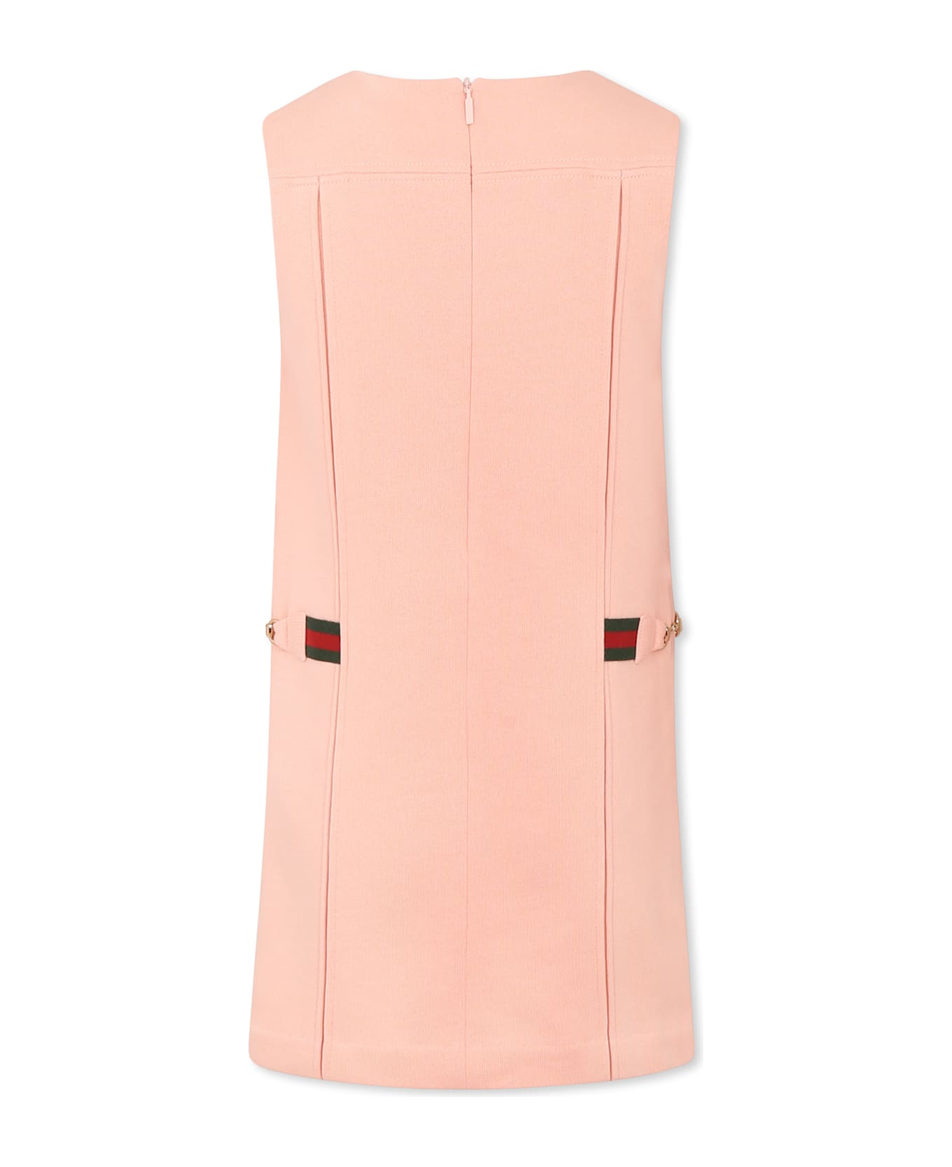 Gucci Pink Dress For Girl With Horsebits - Pink