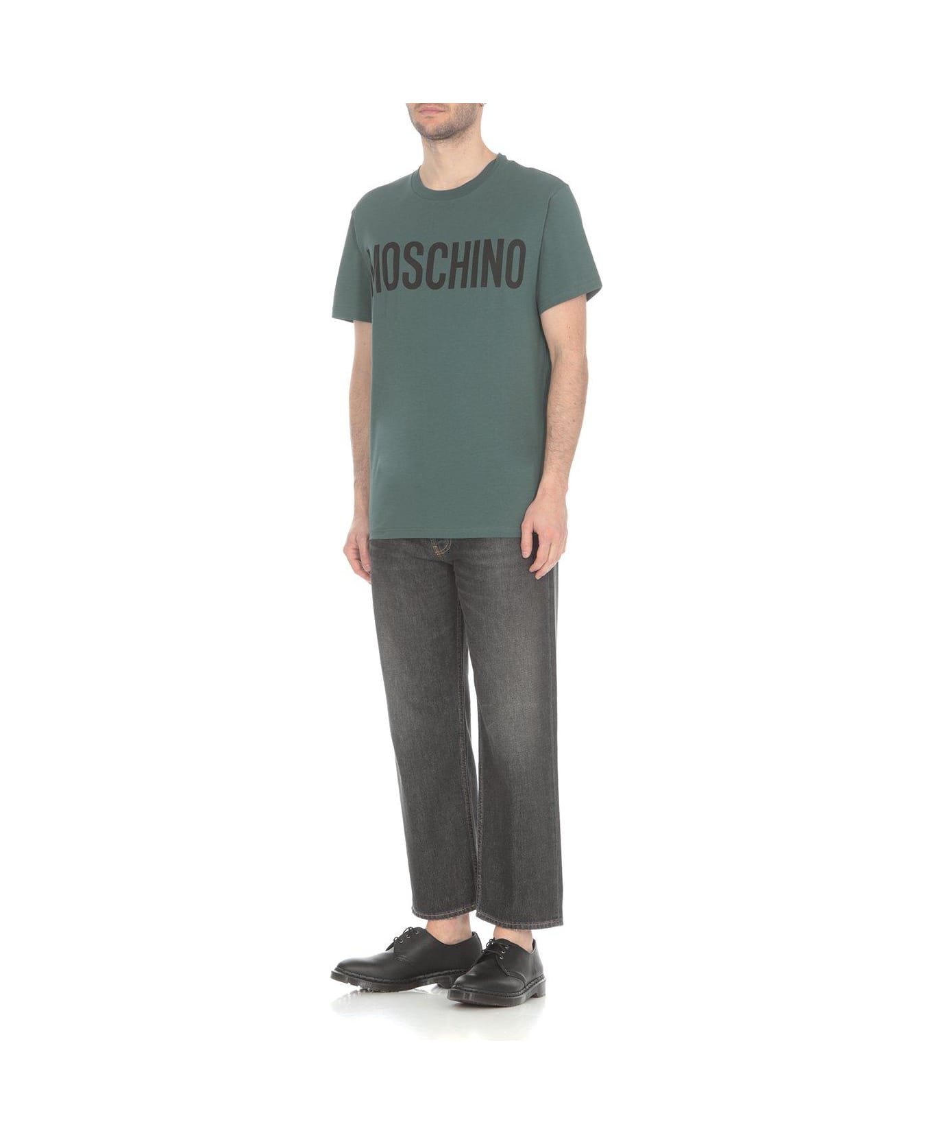 Moschino Logo Printed Crewneck T-shirt - Verde