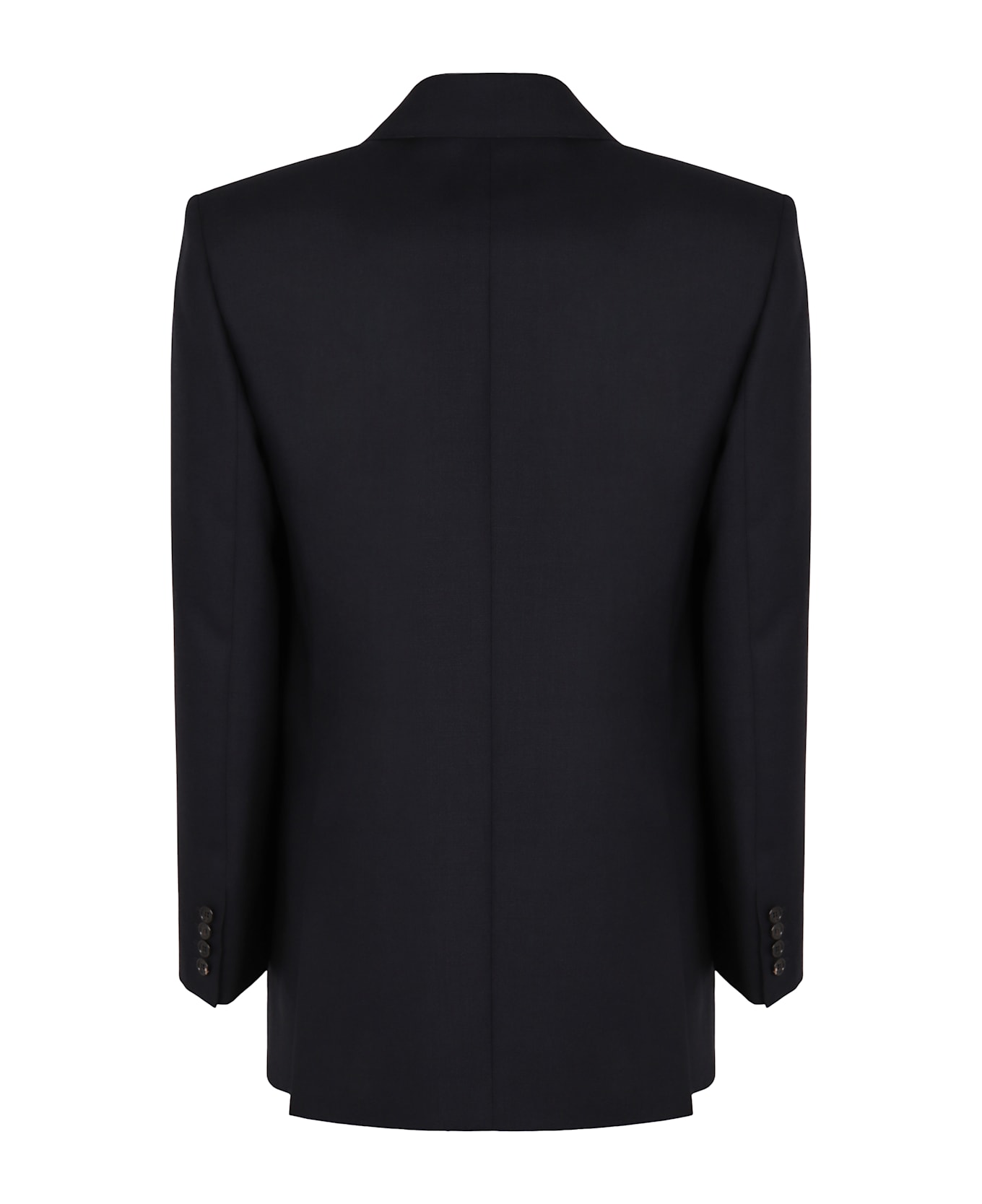 Saint Laurent Double-breasted Jacket In Wool - blue