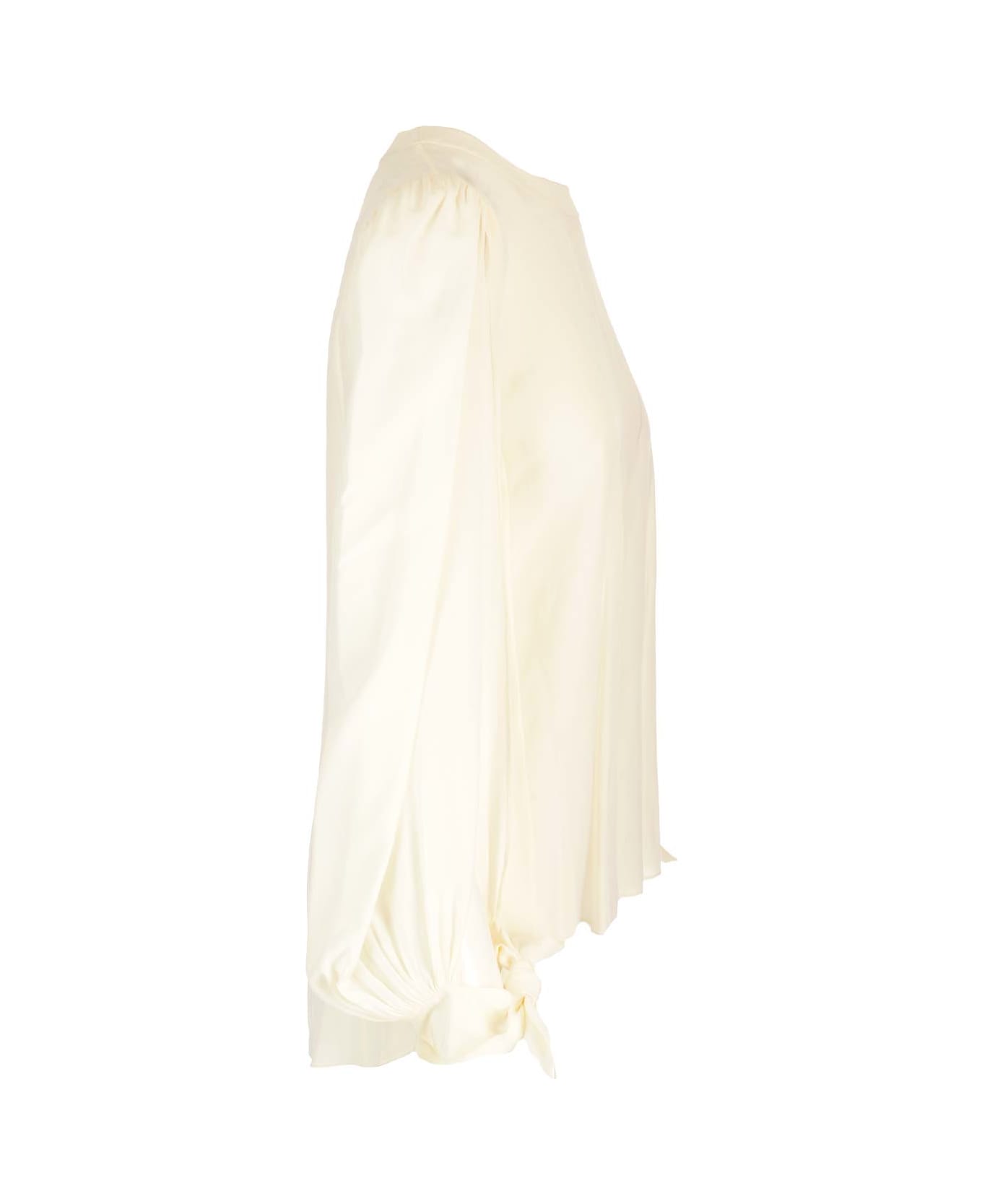 Chloé Crêpe De Chine Top With Knotted Detail - White