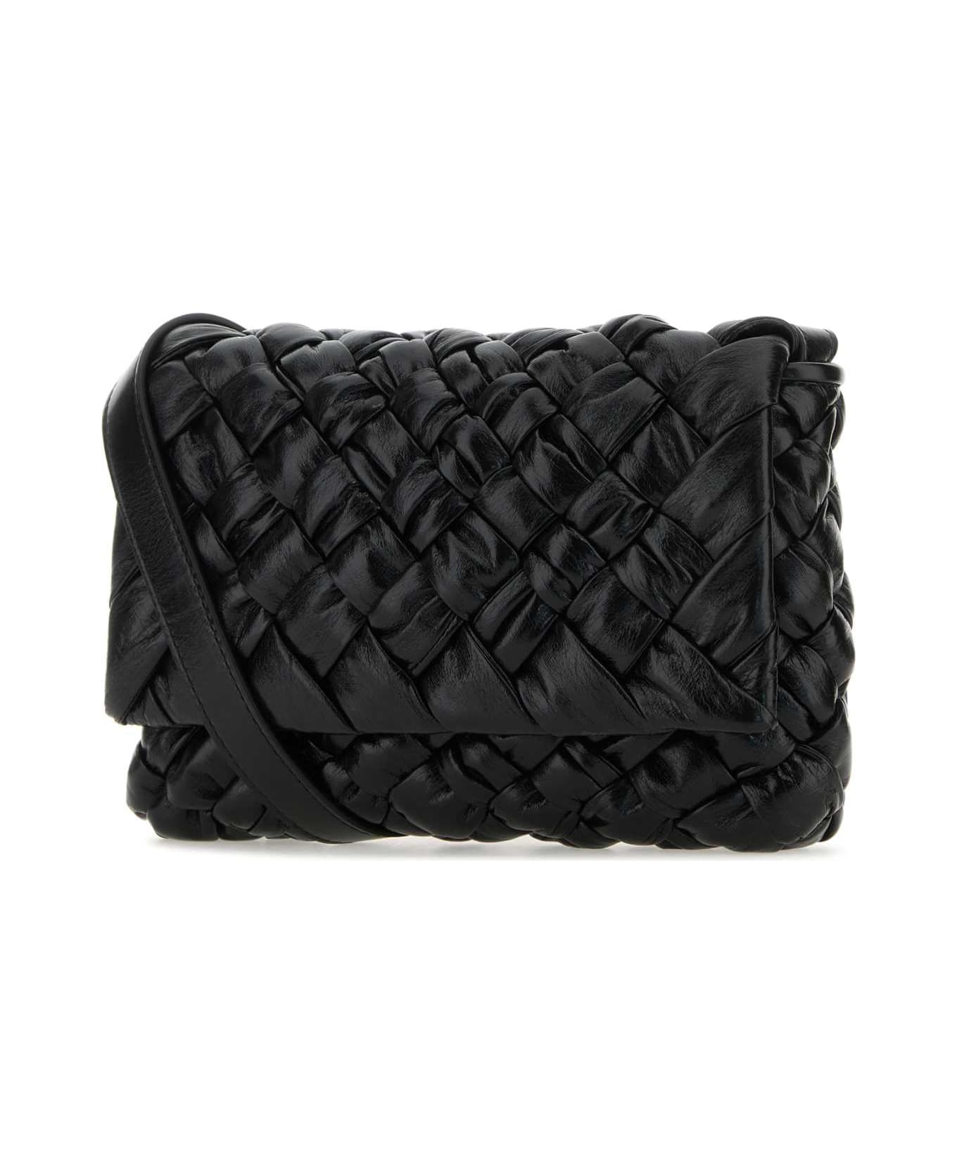 Bottega Veneta Black Leather Crossbody Bag - BLACKSILVER ショルダーバッグ