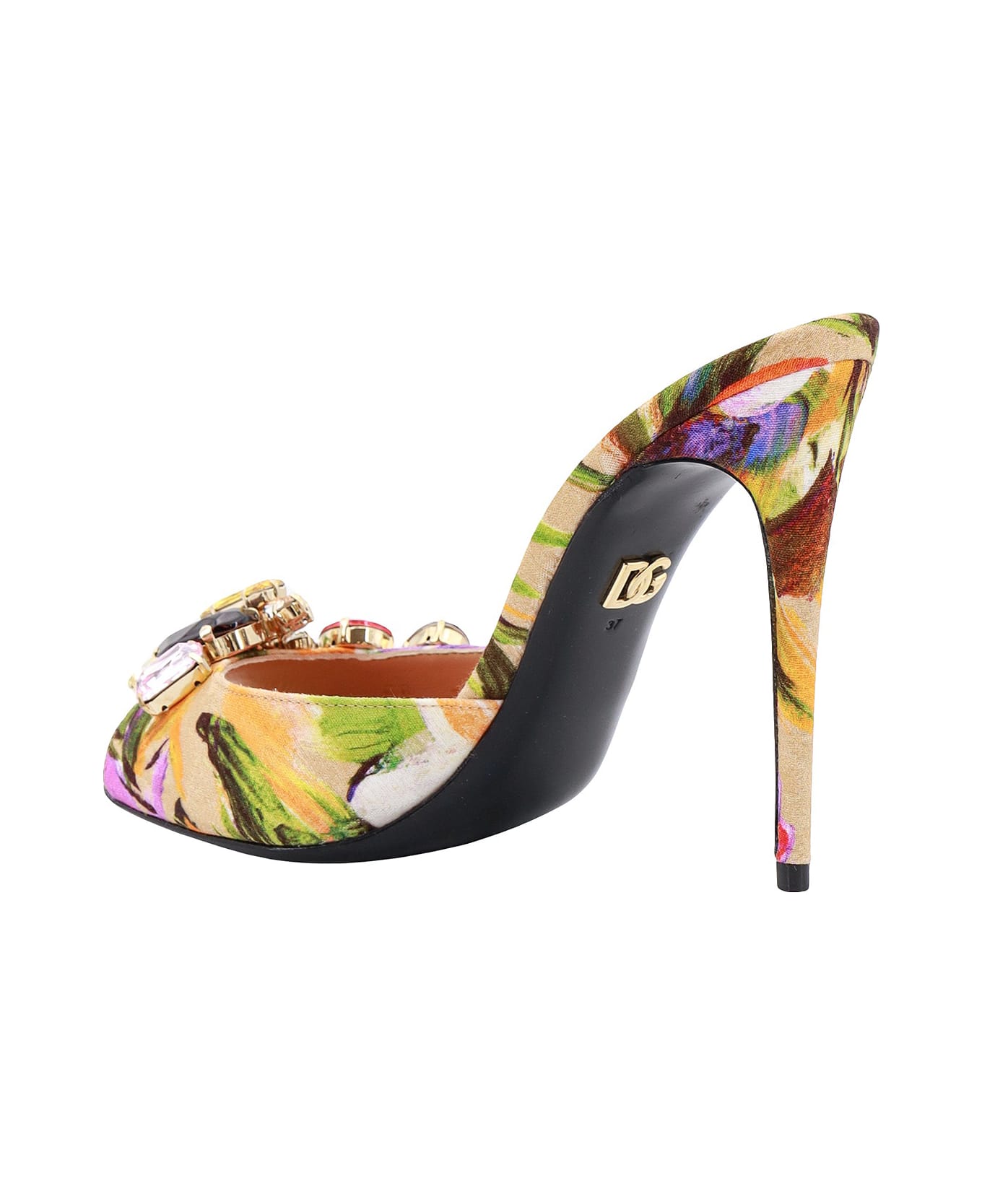 Dolce & Gabbana Fabric Sandals With Floral Motif - Multicolor サンダル