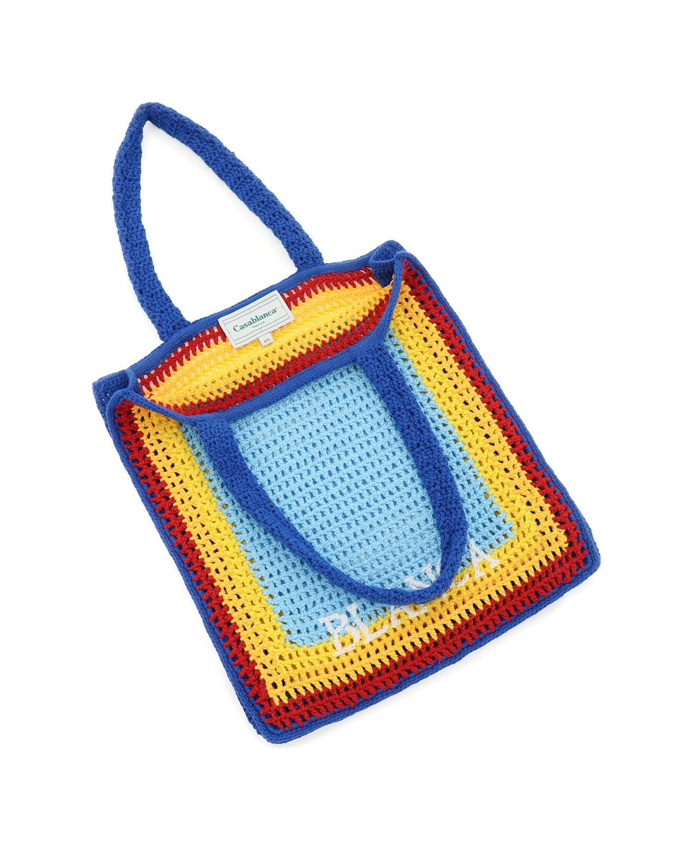 Casablanca Logo Cotton Crochet Tote Bag - Blue トートバッグ
