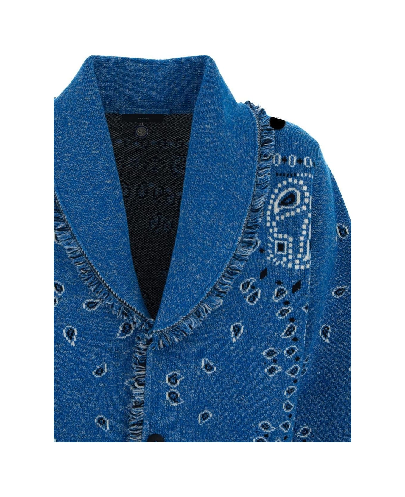 Cardigans Alanui - Bandana jacquard denim jacket - LMHQ002F22KNI0014684