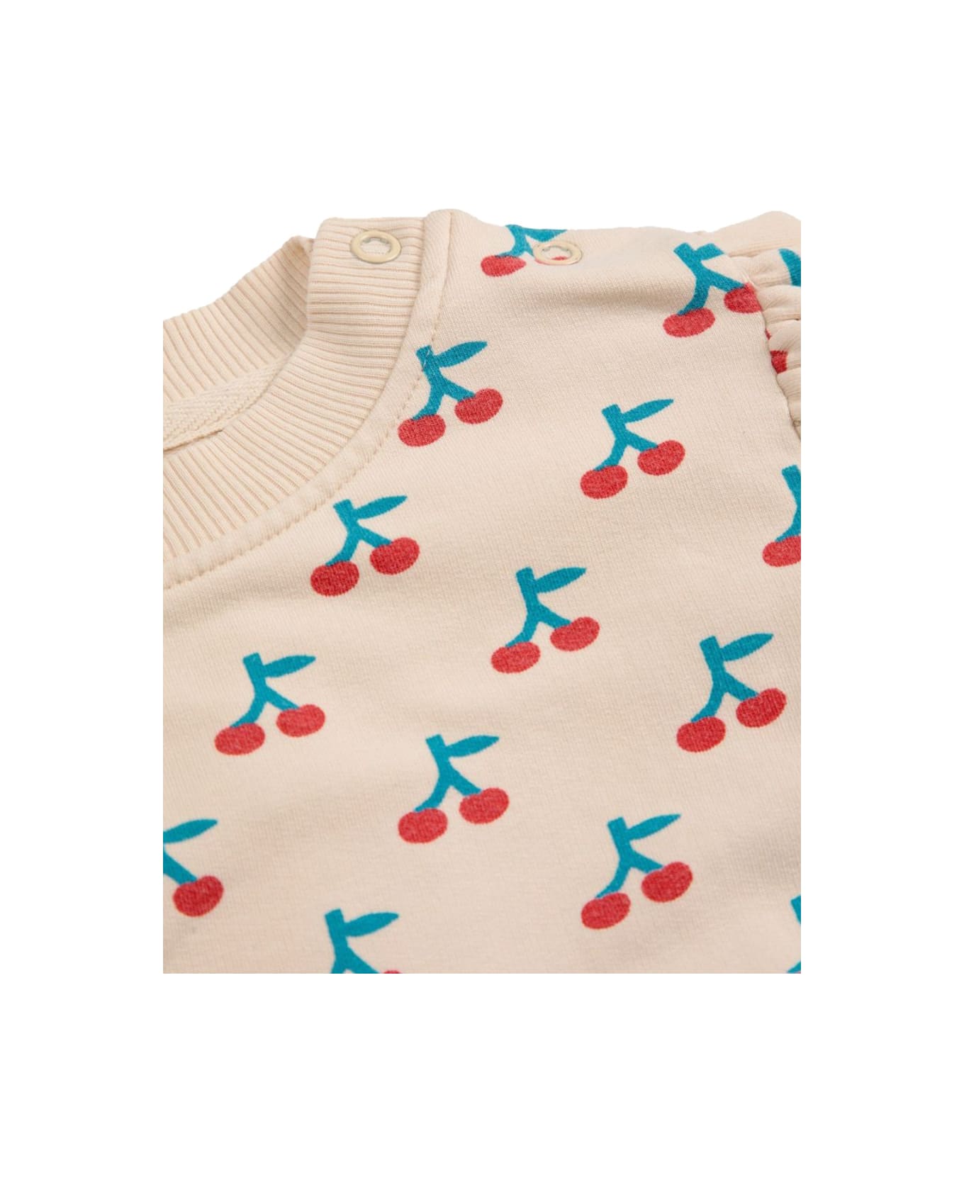 Bobo Choses Baby Cherry All Over Ruffle Sweatshirt - WHITE