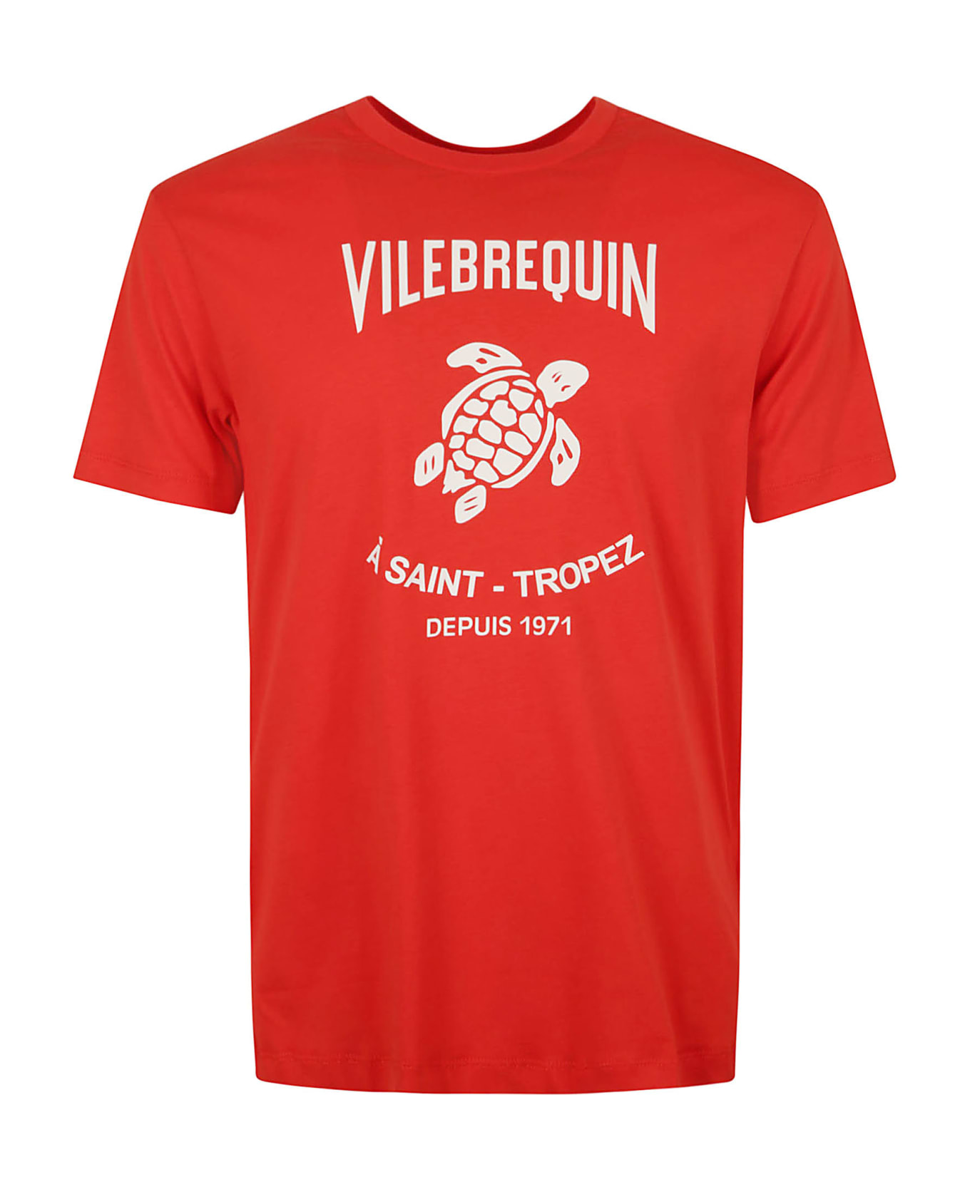 Vilebrequin Logo Print Regular T-shirt - Red シャツ