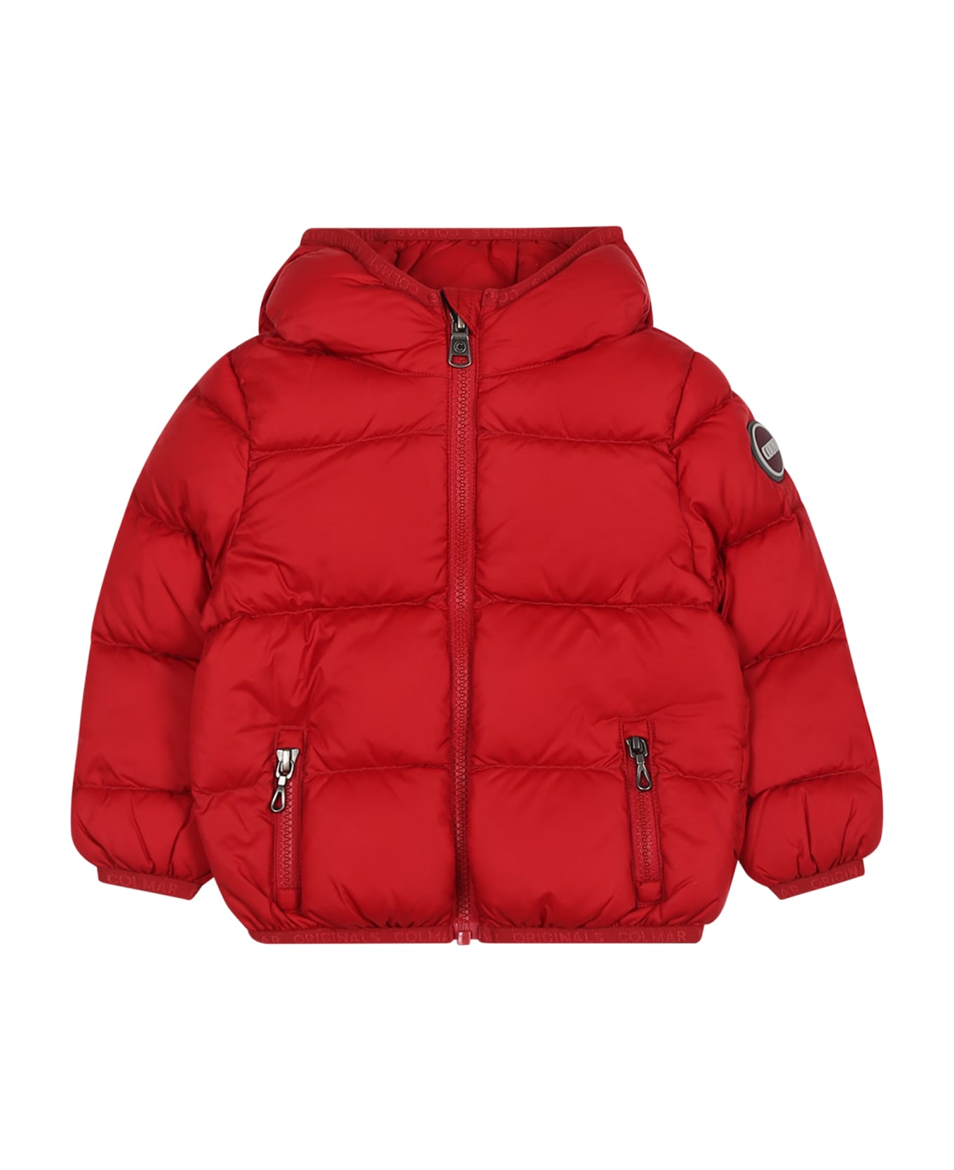 Colmar Red Down Jacket For Baby Boy With Logo - Red