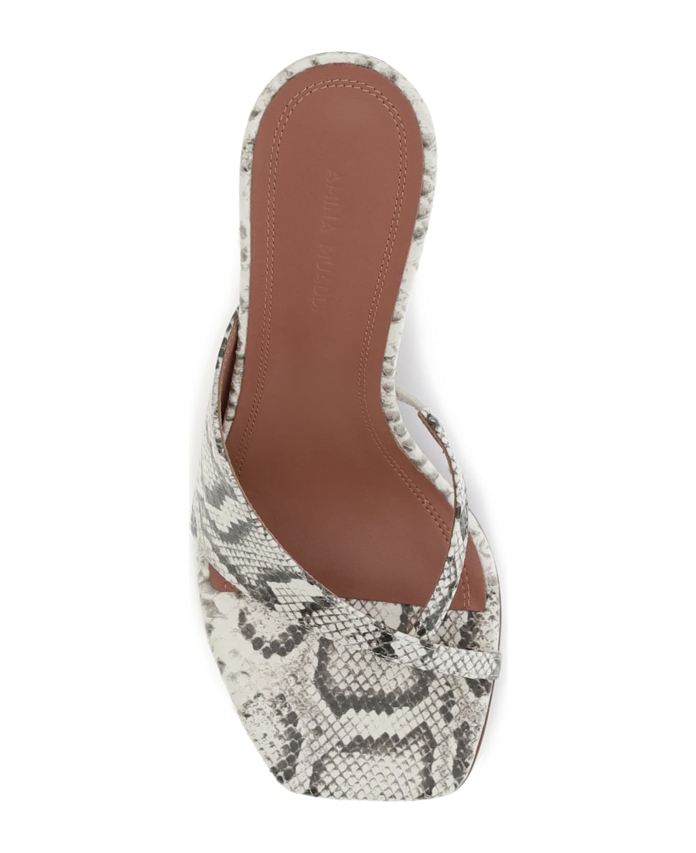 Amina Muaddi Python-patterned Shiona Sandals