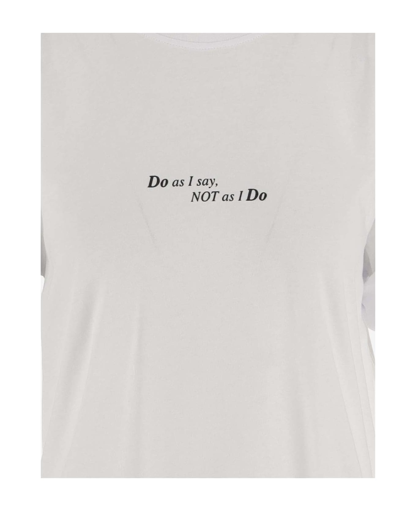 Victoria Beckham Cotton T-shirt With Print - White