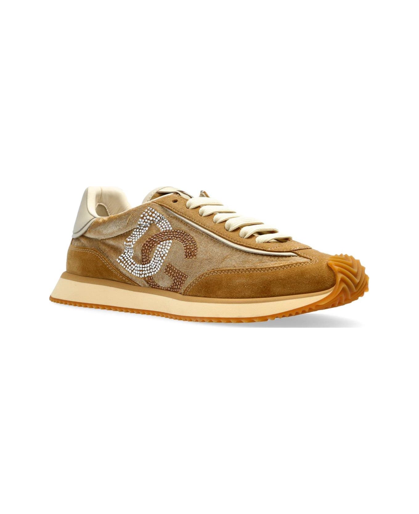 Dolce & Gabbana Dg Logo Embellished Cushion Sneakers - Beige