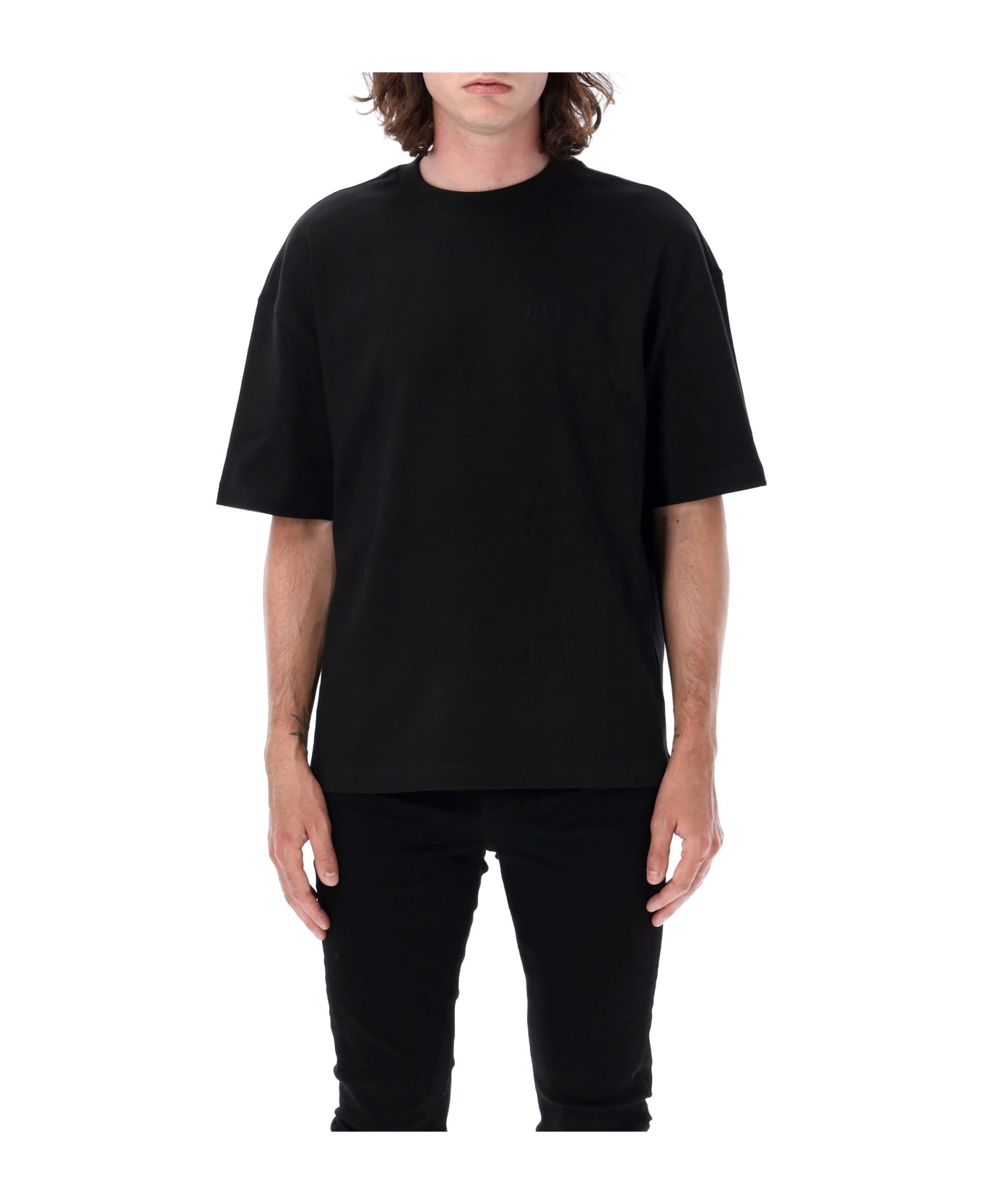 AMIRI Tonal Logo Over T-shirt - BLACK