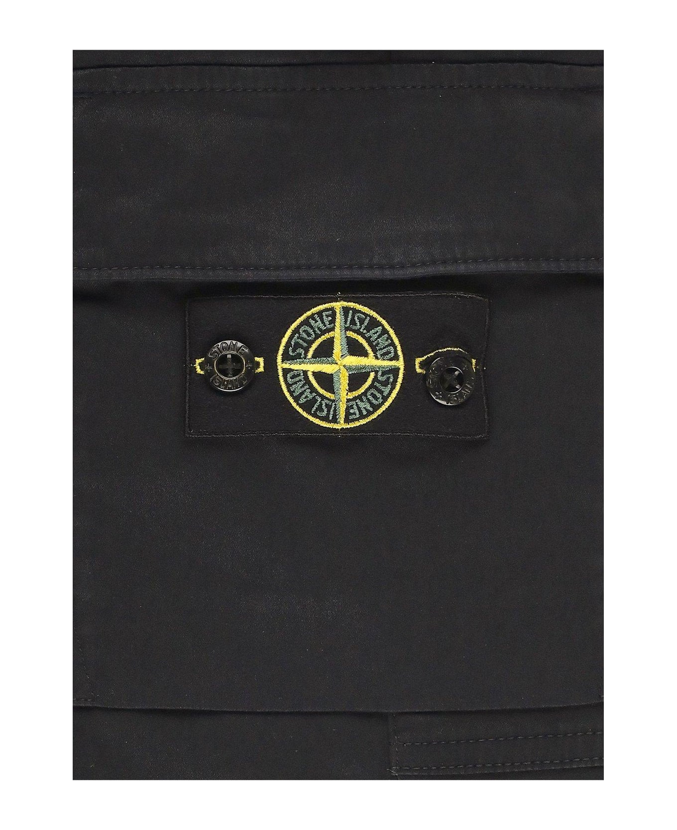 Stone Island Compass-badge Elasticated Waistband Trousers - BLACK