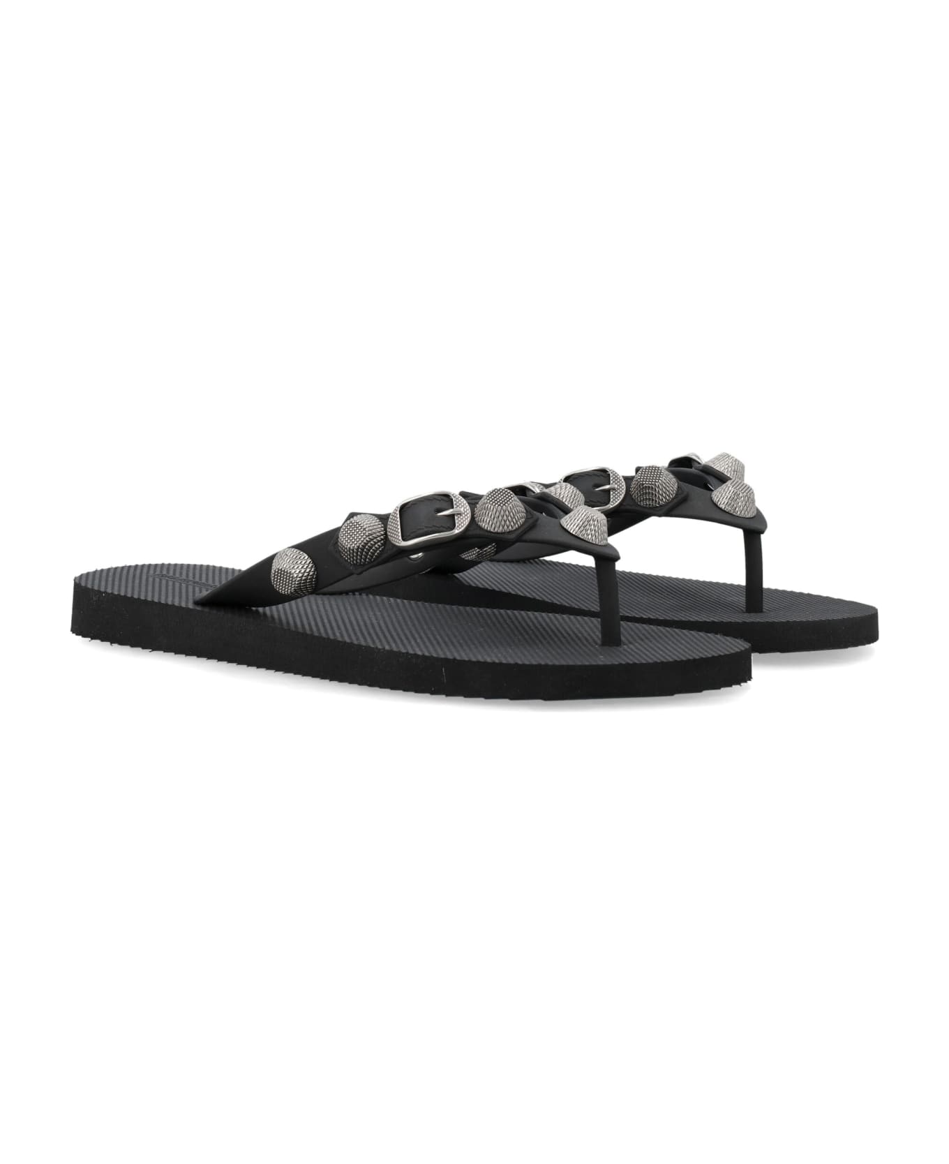 Balenciaga Cagole Tong Slippers - BLACK