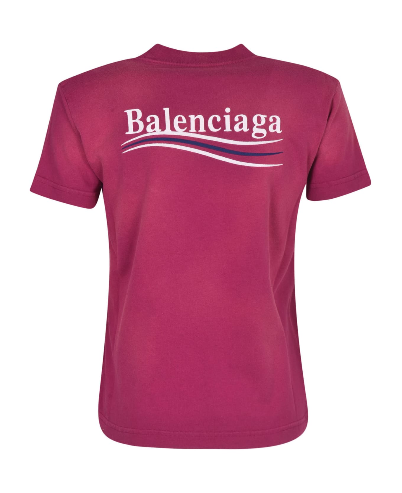 Balenciaga Logo Print T-shirt - Dark Fuchsia