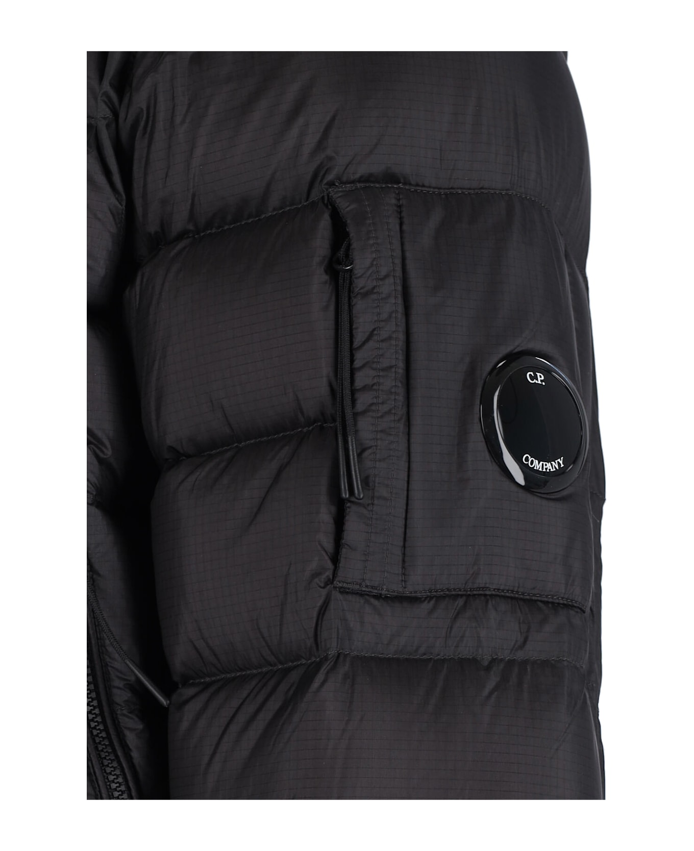 C.P. Company Hooded Full-zip Down Jacket - black