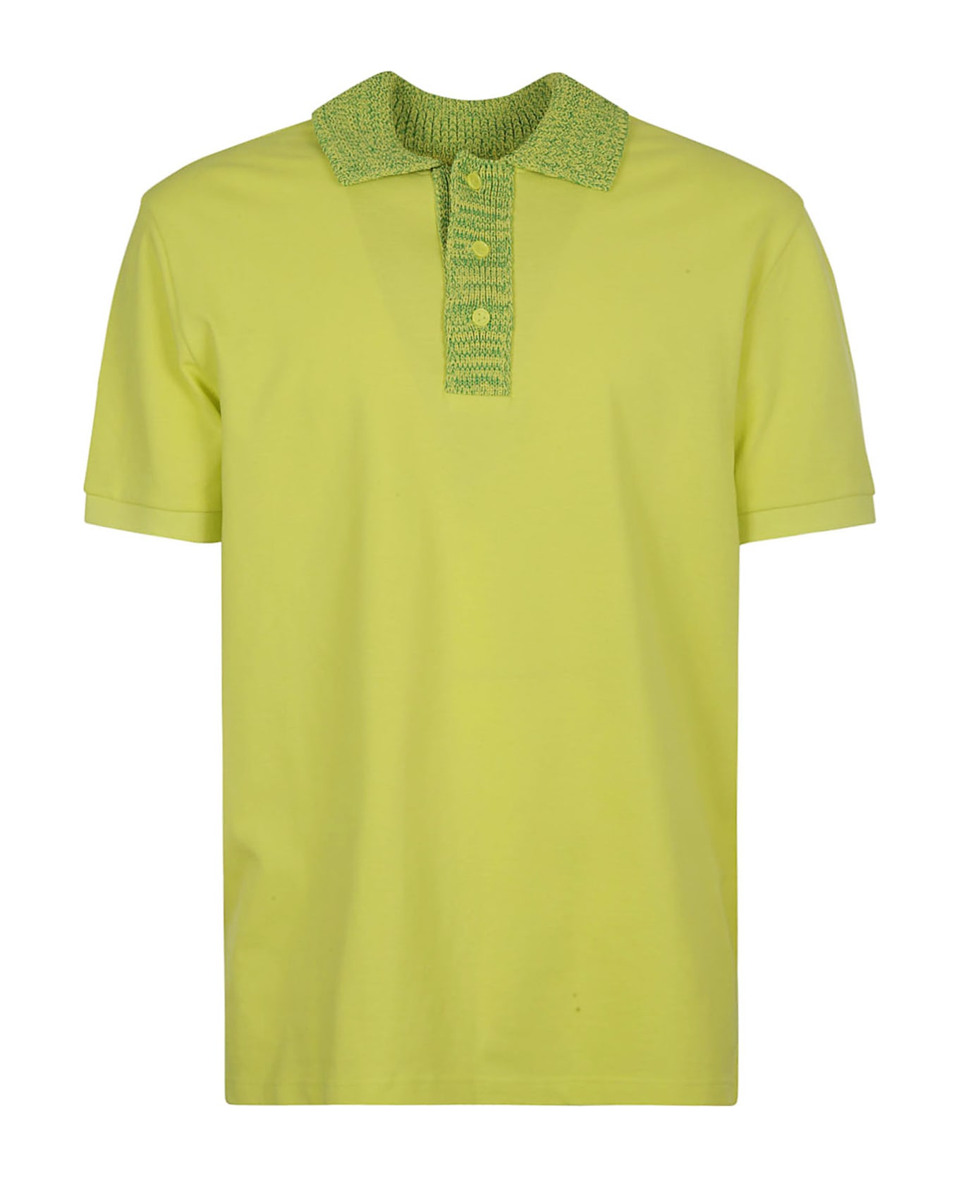 Bottega Veneta Piquet Knit Collar Polo Shirt - Kiwi