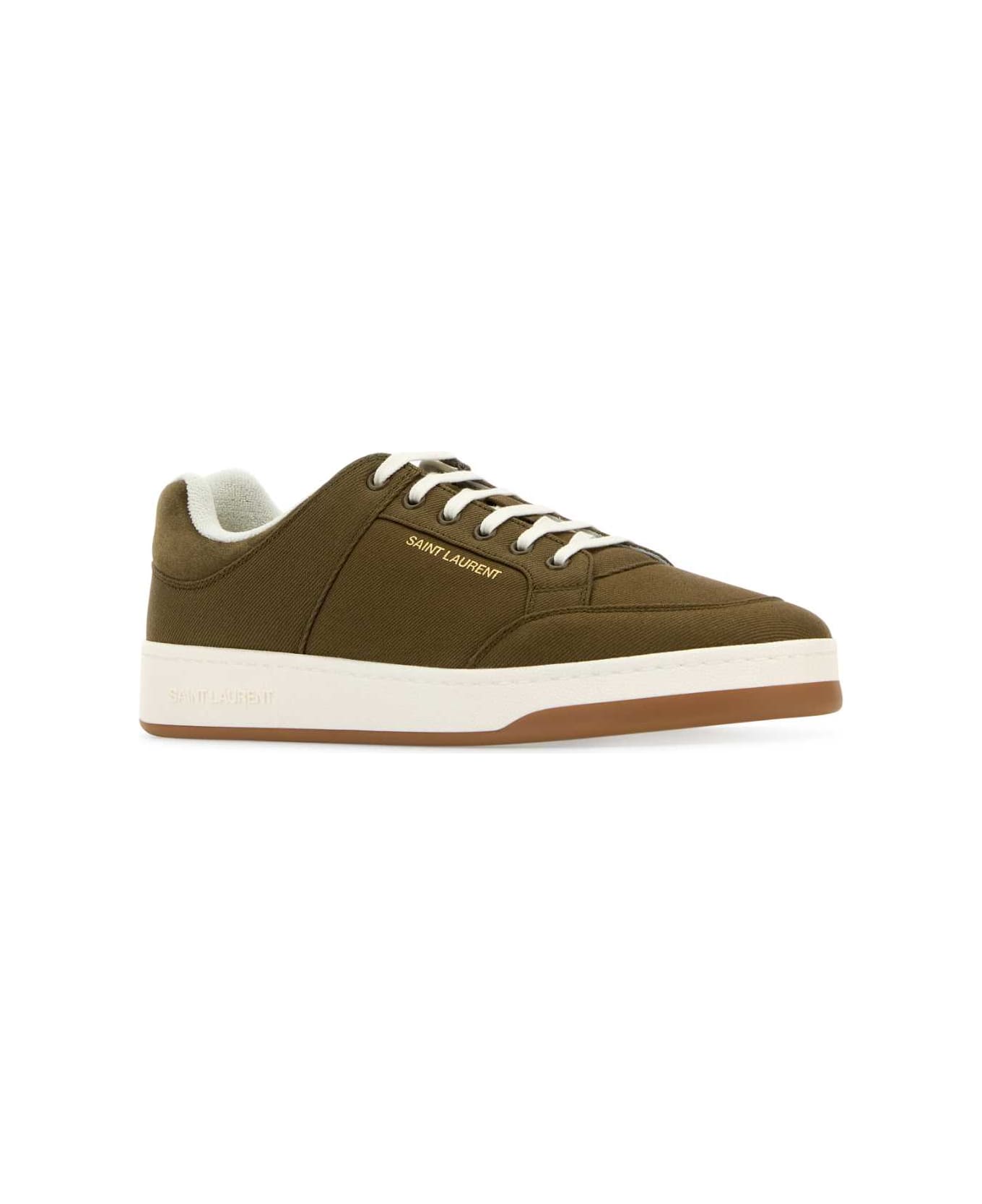 Saint Laurent Army Green Gabardine Sl/61 Sneakers - CACTUSMILITARYGREE