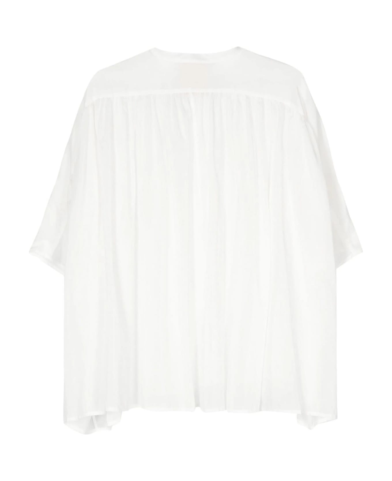 SEMICOUTURE White Cotton-silk Blend Shirt - White