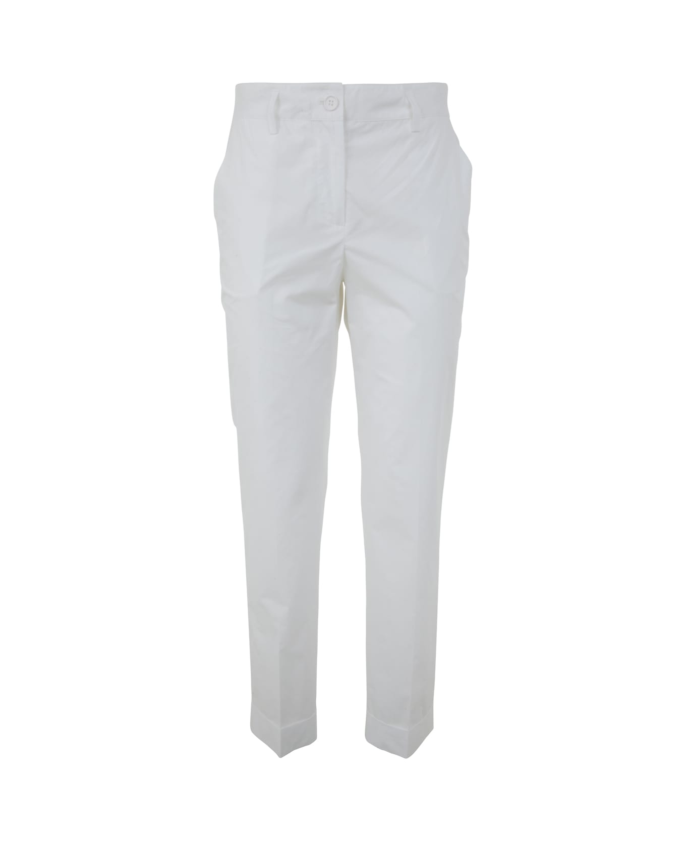 Parosh Plain Cotton Trousers - White ボトムス