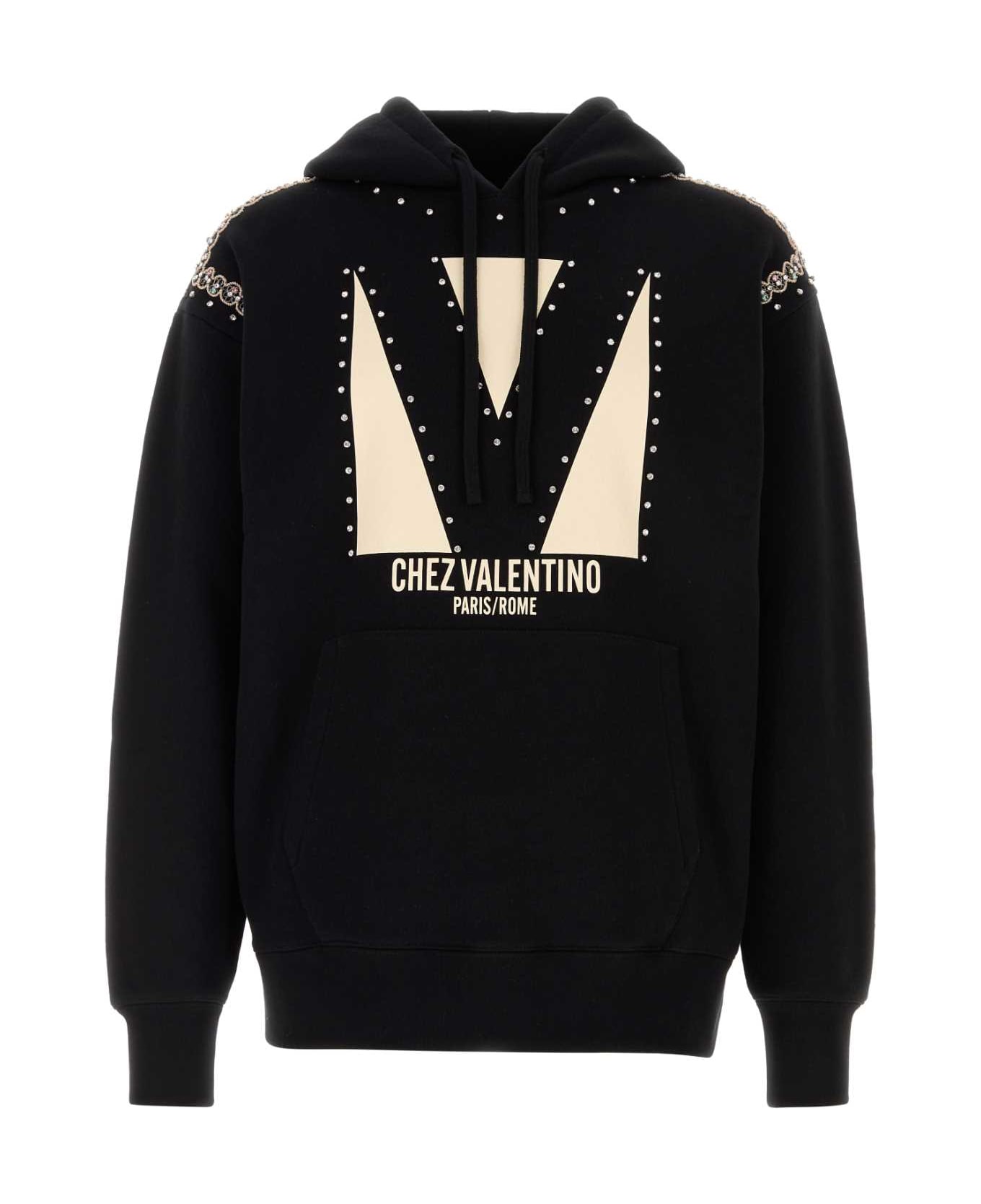 Valentino Garavani Black Cotton Sweatshirt - NERO