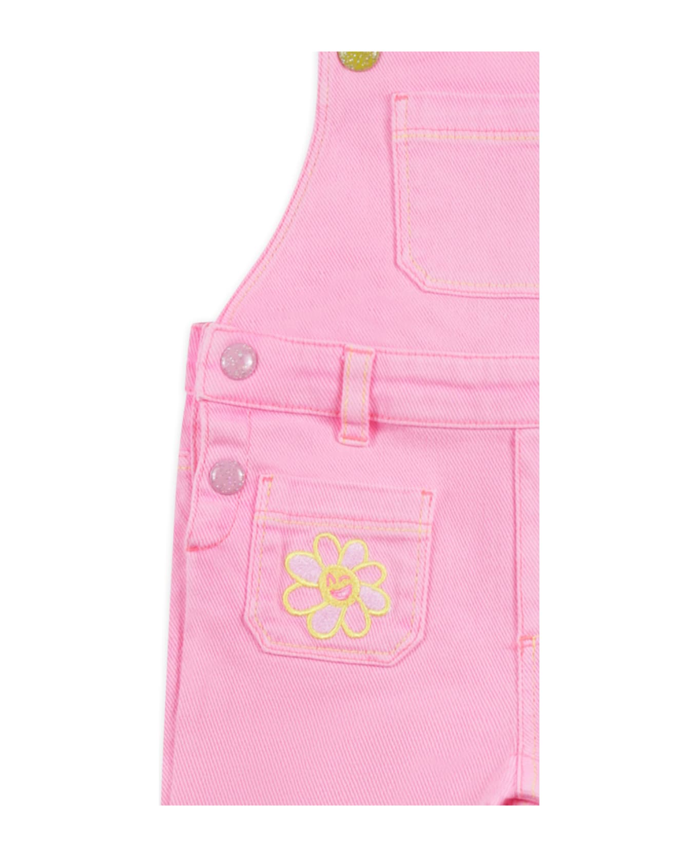 Billieblush Pink Dungarees For Baby Girl With Logo - Pink