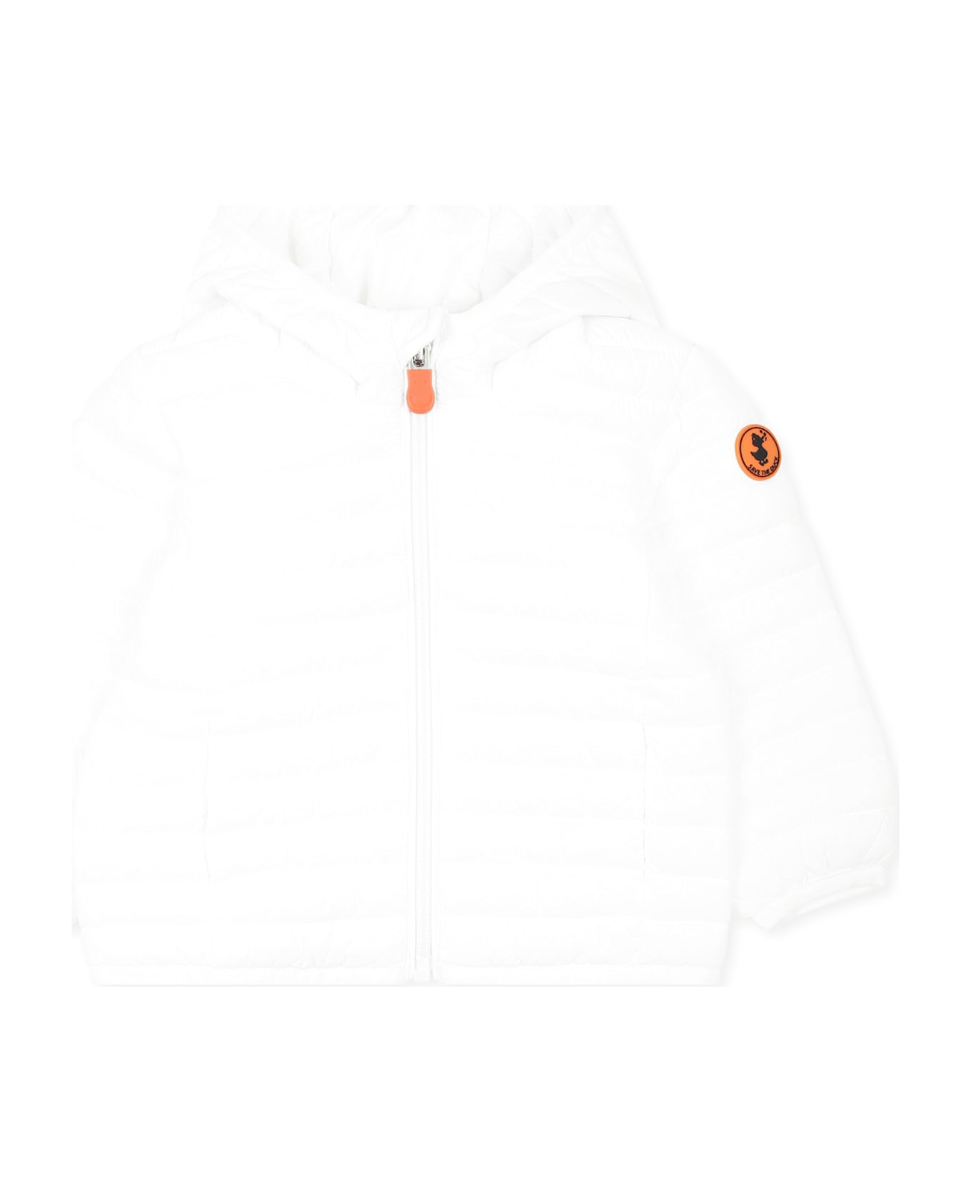 Save the Duck White Down Jacket For Baby Boy With Logo - White