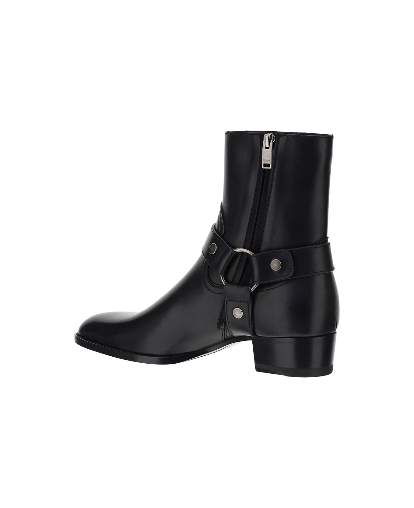 Saint Laurent Wyatt 40 Harness Boots - Black